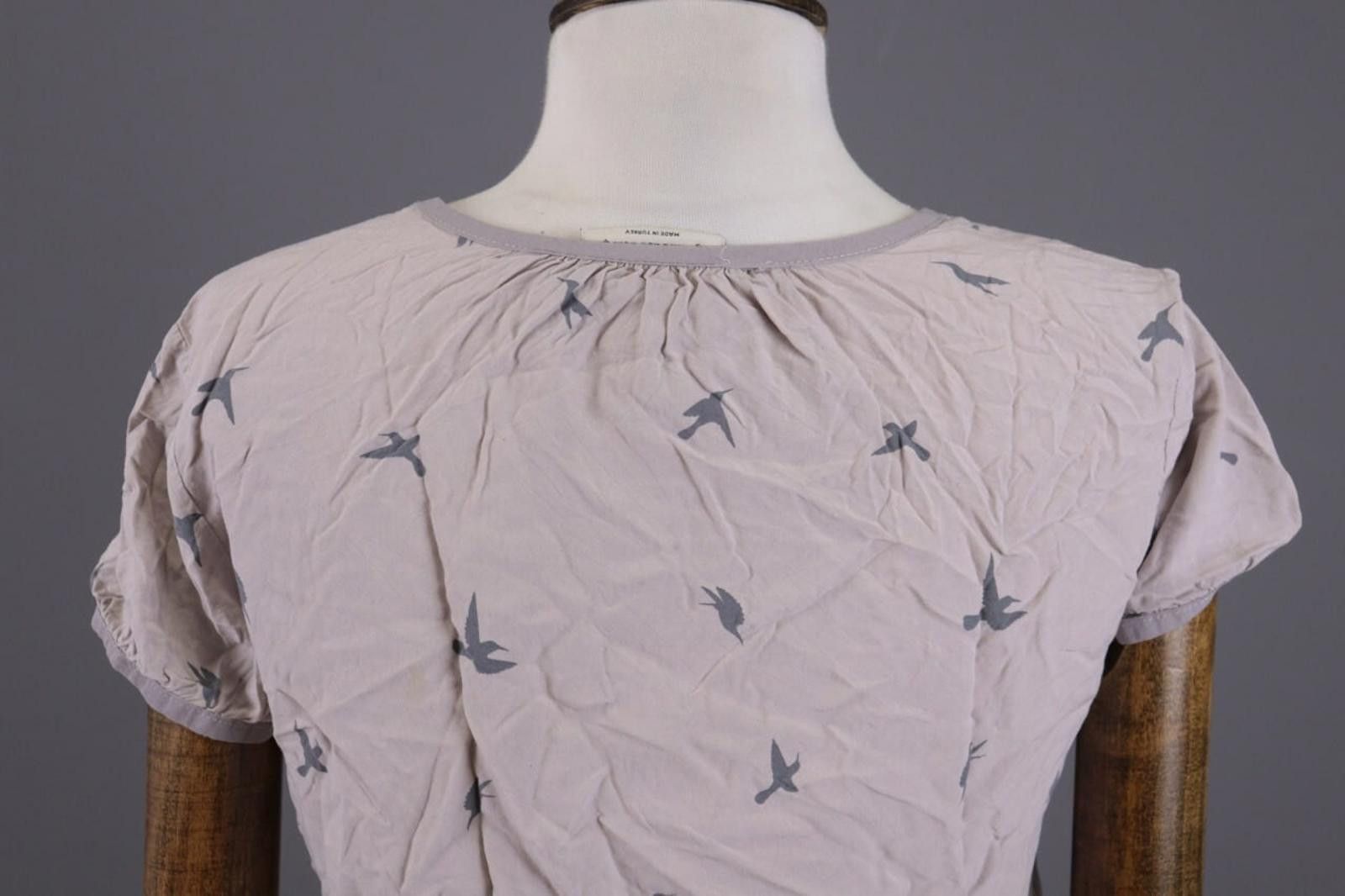 Naketano Naketano Gray Bird Printed Summer Top Shirt Size S Size S / US 4 / IT 40 - 8 Thumbnail