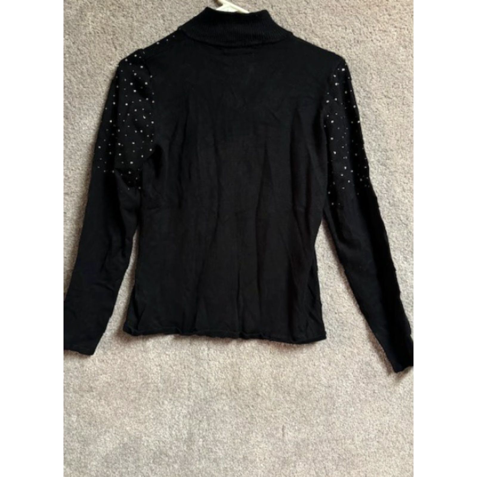Vintage Fontana Jacket Womens M Rhinestones Zipper Bejeweled Full Zip 90s Y2K Black Size M / US 6-8 / IT 42-44 - 2 Thumbnail