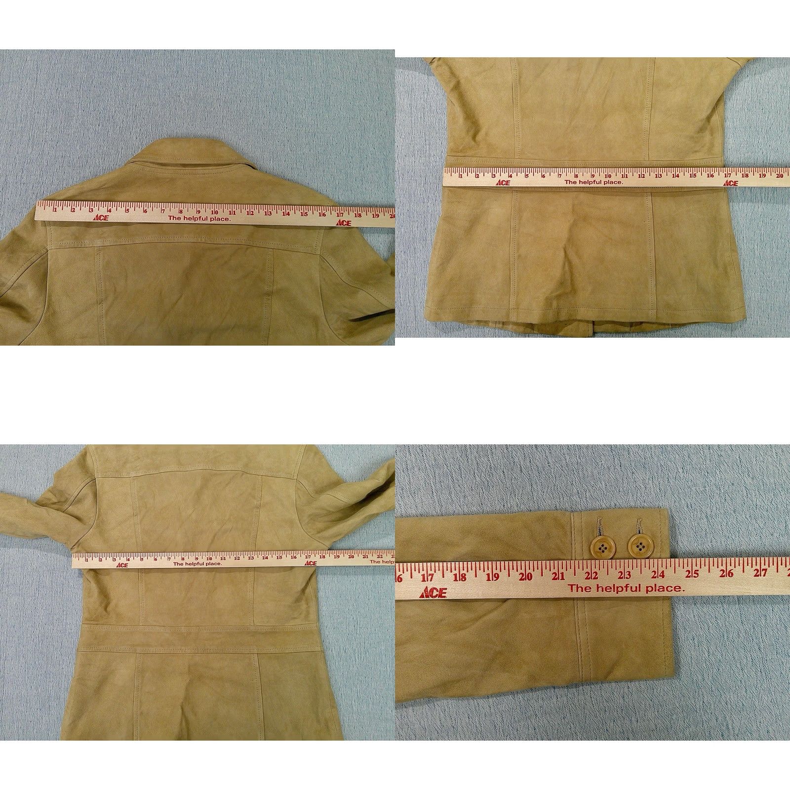 Faconnable Faconnable Goatskin Jacket Medium Women's Long Sleeve Button Down Beige Leather Size M / US 6-8 / IT 42-44 - 8 Thumbnail