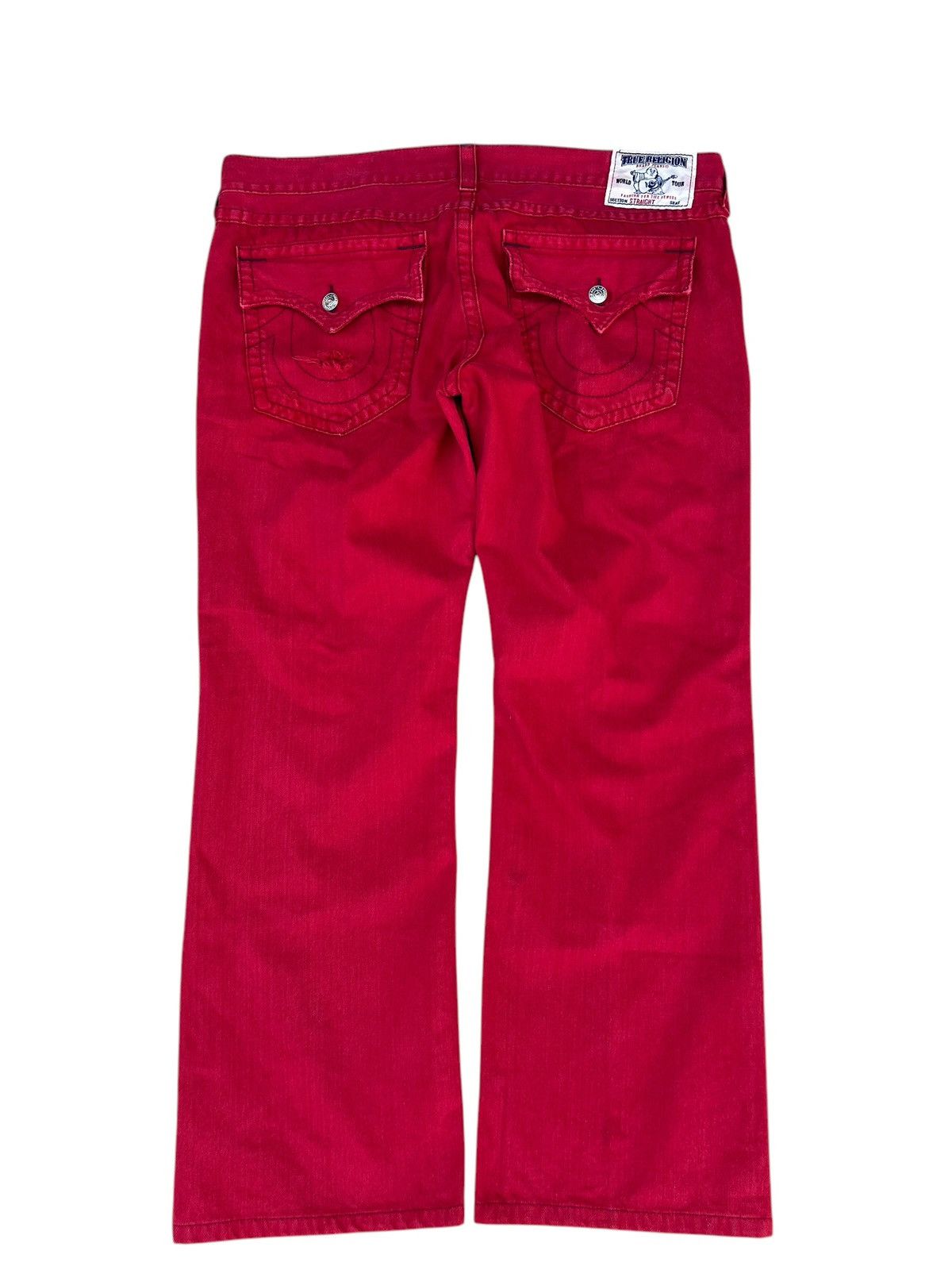 True Religion Vintage True Religion Distressed Red Denim Straight Jeans Size US 42 / EU 58 - 11 Thumbnail