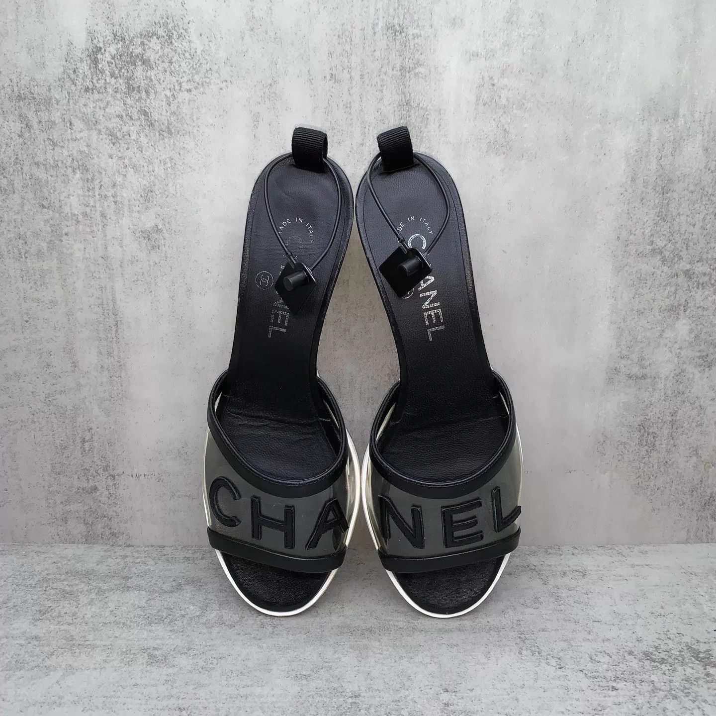 Chanel Chanel Black Transparent Sandals 38.5EU 98new Size US 8 / IT 38 - 6 Thumbnail