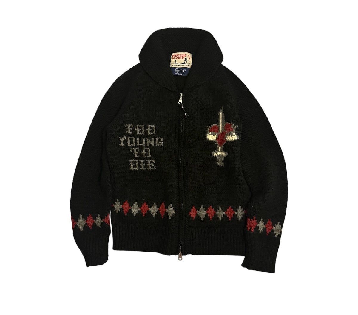 image of Hysteric Glamour Cowichan Knit in Black, Men's (Size Medium)