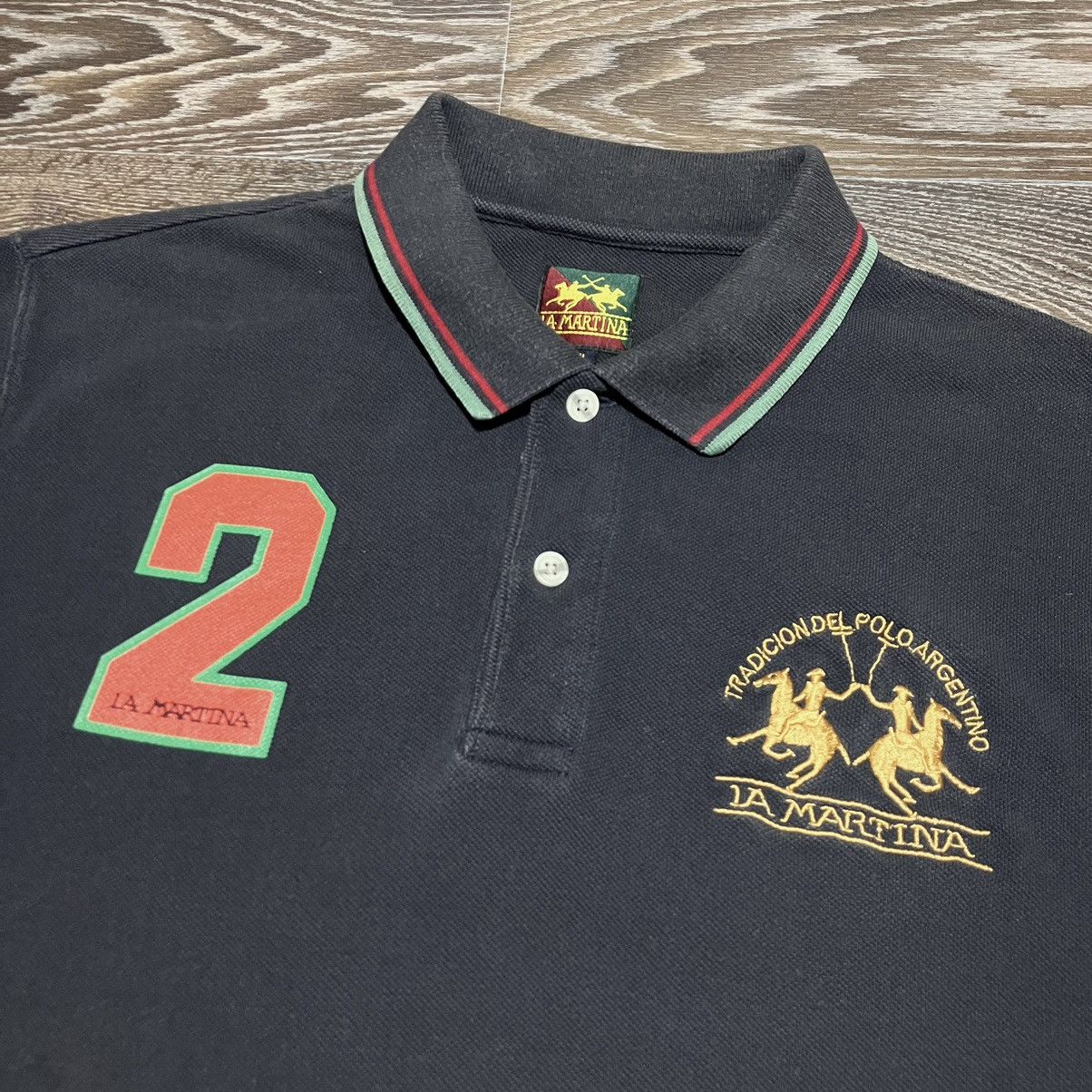 La Martina Vintage LA MARTINA Polo Argentino Embroidered #2 Polo Shirt Size US L / EU 52-54 / 3 - 3 Thumbnail