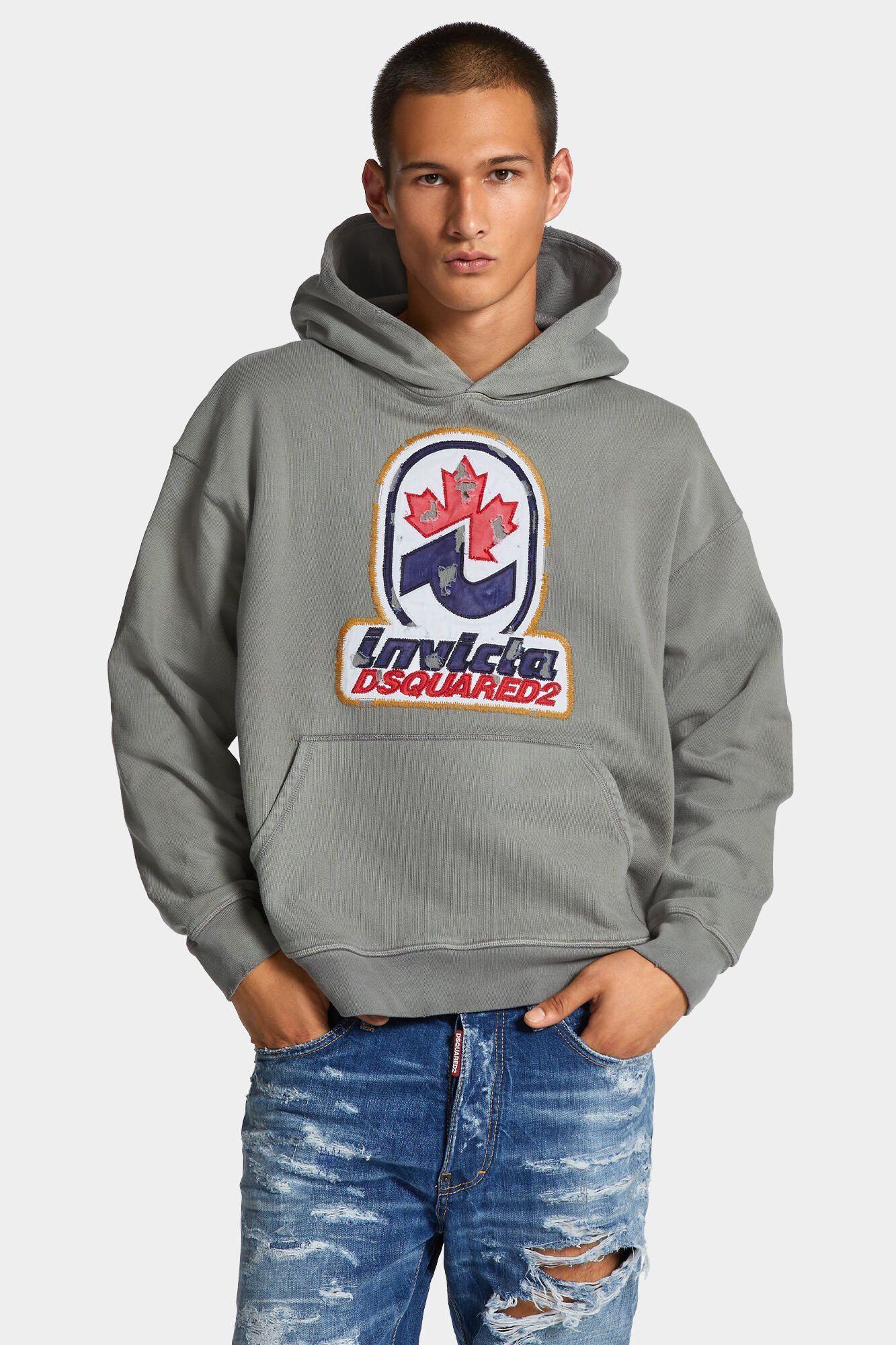 Dsquared2 o1mle0126 Destroyed Invicta Loose Fit Hoodie in Dark Gray Size US S / EU 44-46 / 1 - 3 Thumbnail