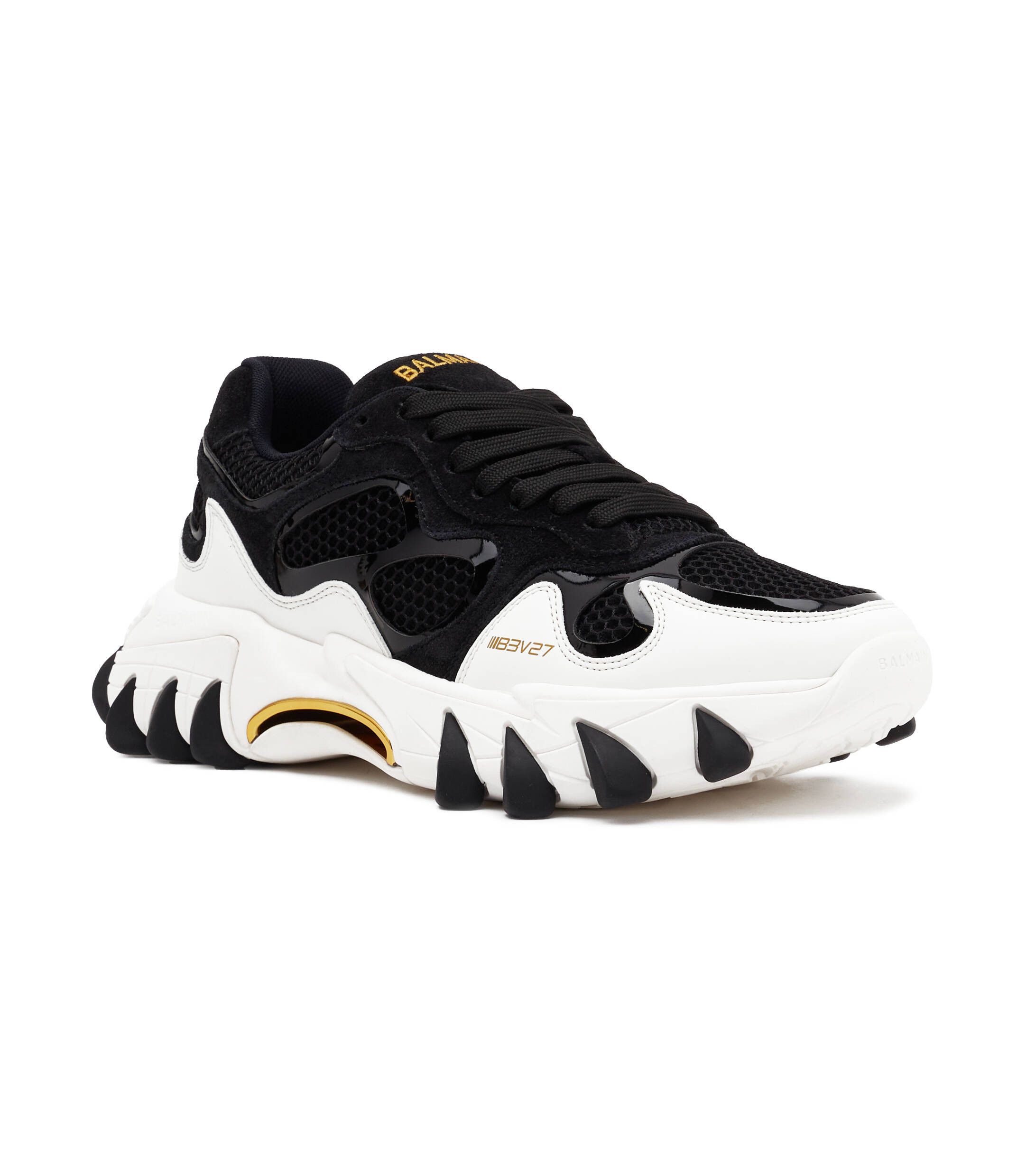 Balmain o1s1wg110425 B-East Low-Top Sneakers in White Black Size US 10 / IT 40 - 1 Thumbnail