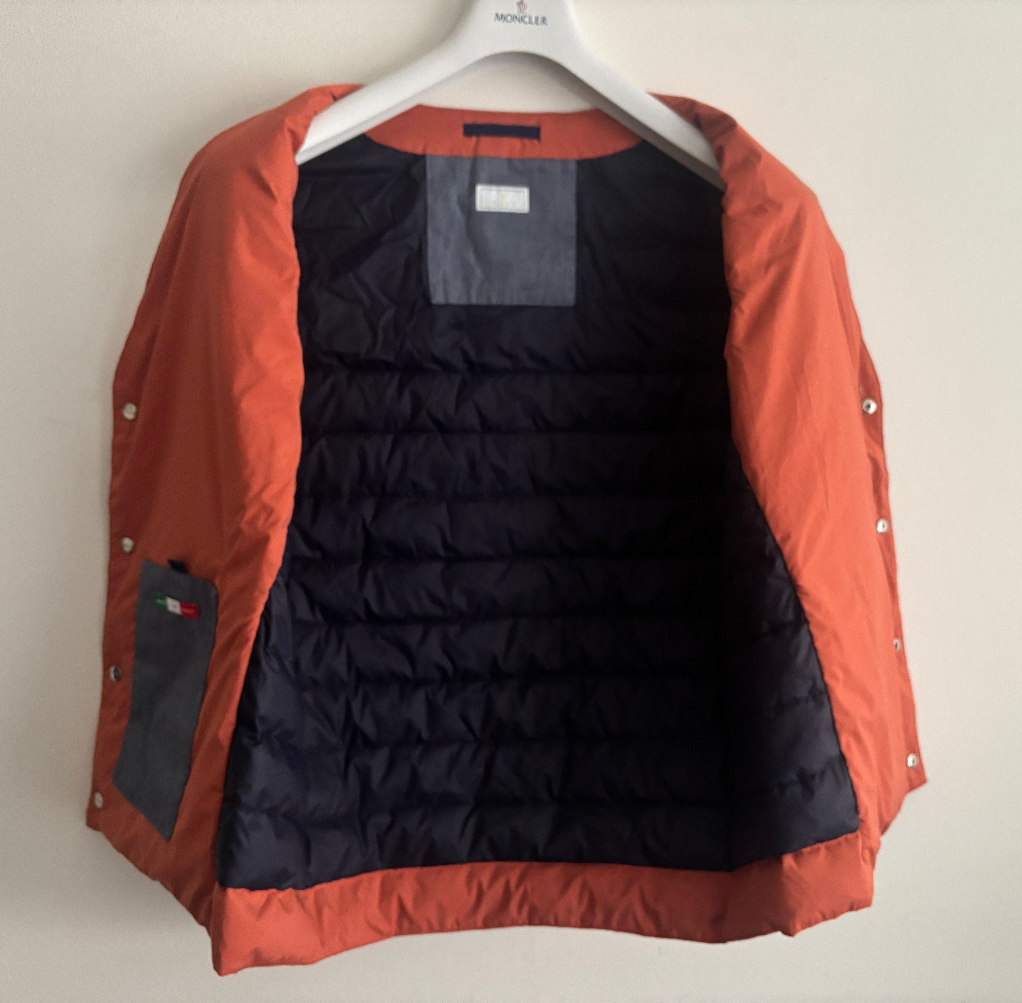 Fedeli RARE Rolex Quilted Orange Down Snap Button Padded Vest Size US M / EU 48-50 / 2 - 4 Thumbnail