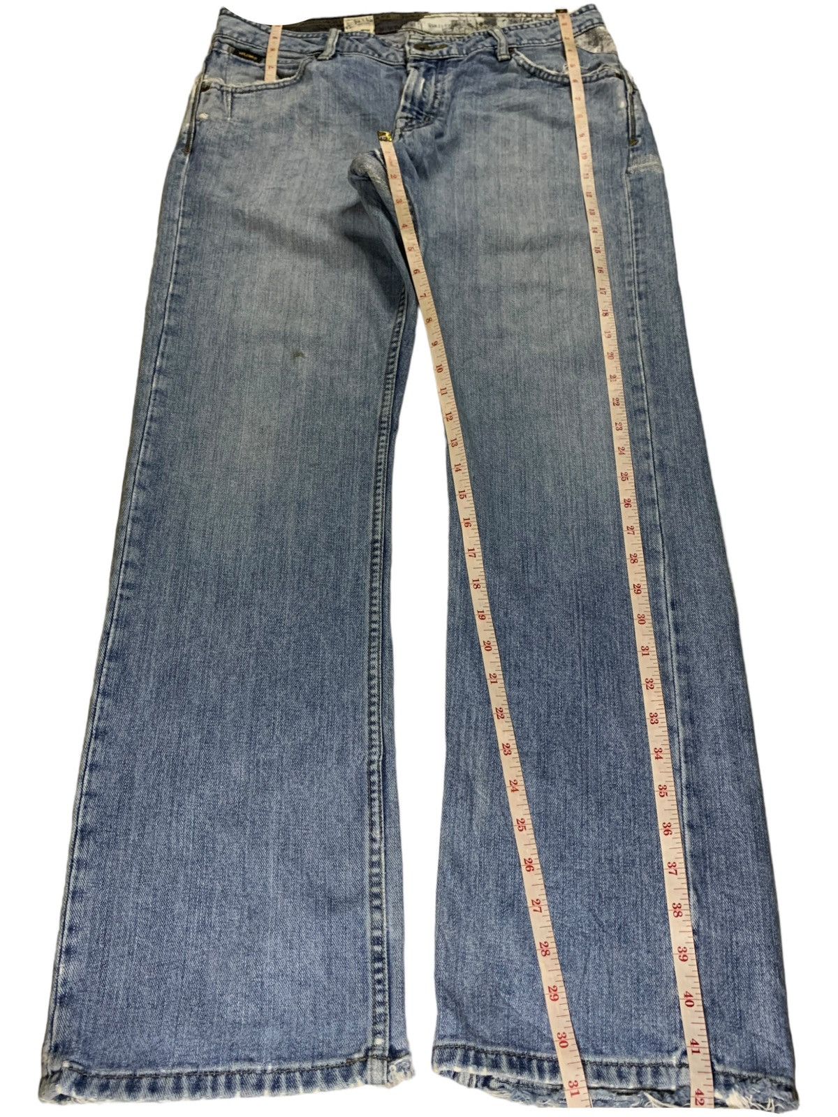 Volcom Vintage Volcom Skate Blue Wash Curve Leg Distress Baggy Jean Size US 34 / EU 50 - 12 Thumbnail