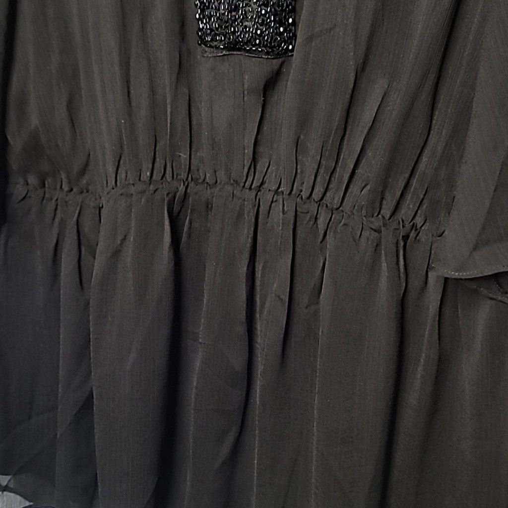 Badgley Mischka NWT Badgley Mischka butterfly sleeve beaded neck top sz M Size M / US 6-8 / IT 42-44 - 7 Thumbnail