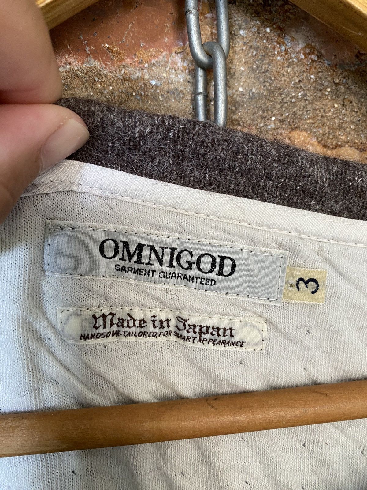 Japanese Brand × OMNIGOD Vtg Omnigod Japan Mix Fabric Single pocket wool Size US L / EU 52-54 / 3 - 10 Thumbnail