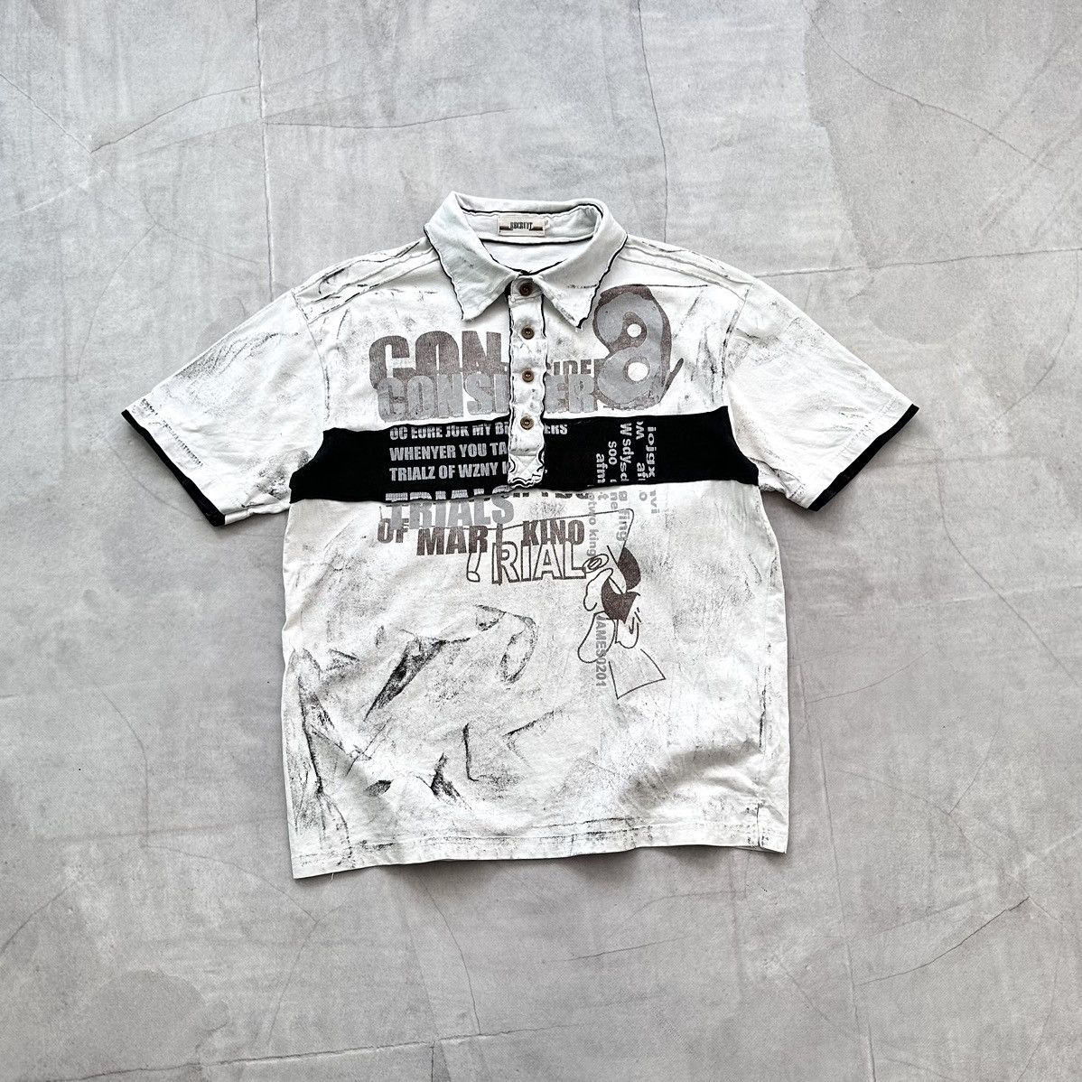 Pre-owned 20471120 X Hysteric Glamour Japan Painted Lgb Poem T Shirt Hysteric Glamour Vibe
