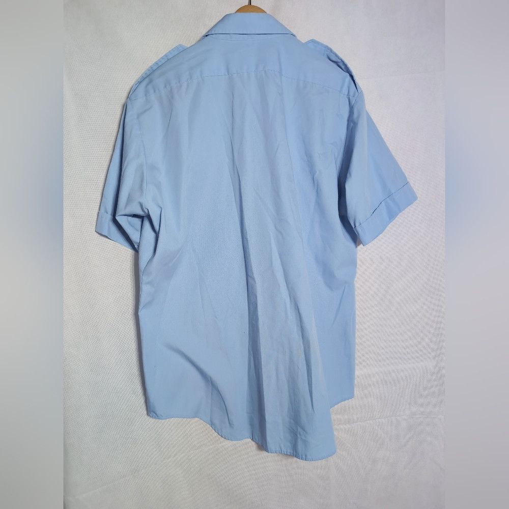 Van Heusen Pilot Uniform Men's Blue Short Sleeve Shirt The Aviator By Size US L / EU 52-54 / 3 - 3 Thumbnail