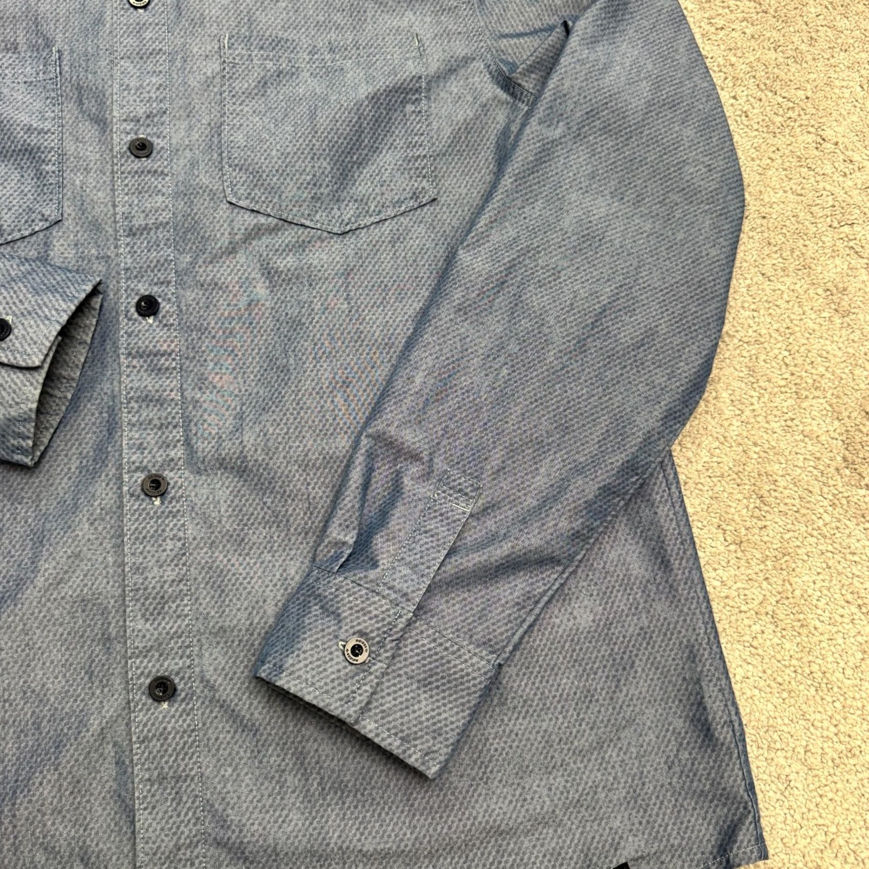 Adidas Adidas Shirt Mens Medium Blue Casual Chambray Textured Long Sleeve Button Down Size US M / EU 48-50 / 2 - 5 Thumbnail