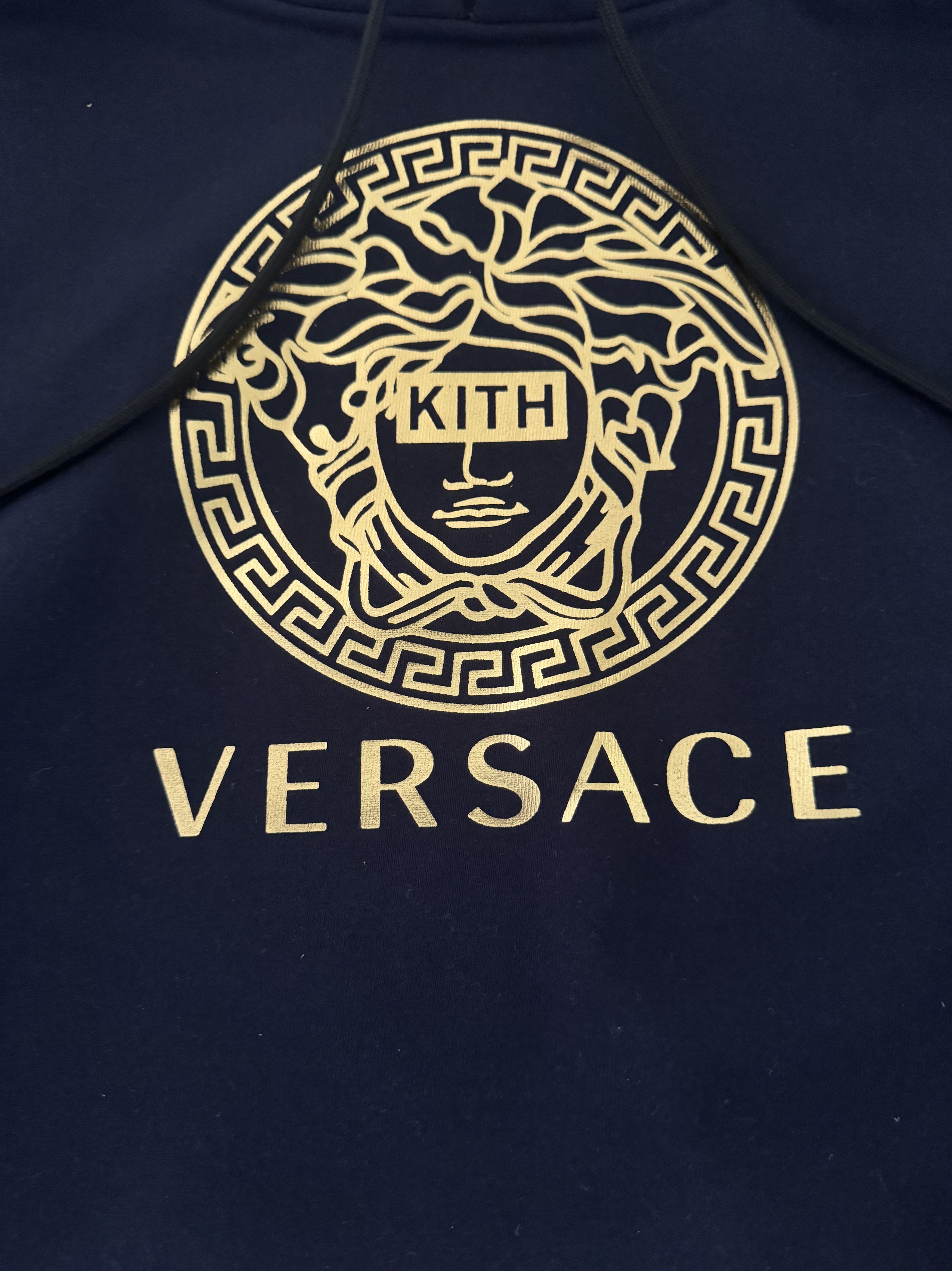 Kith × Versace Versace x Kith Medusa Hoodie Navy Gold Size US L / EU 52-54 / 3 - 1 Thumbnail