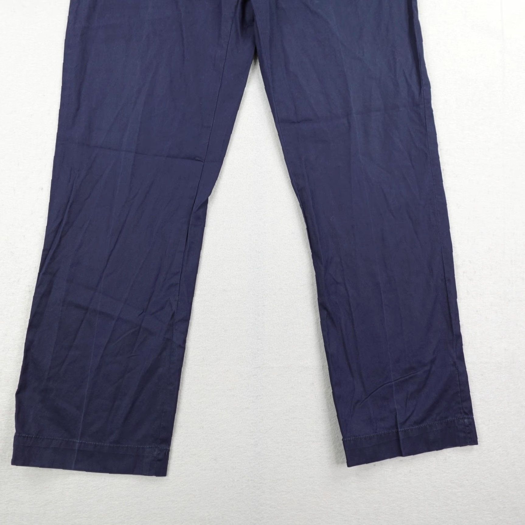 Ralph Lauren VINTAGE Ralph Lauren Pants Mens 35x32 Chino Straight Leg Cotton Twill Navy Blue Flat Front Pockets 35 Inseam Mens Size US 35 - 3 Thumbnail