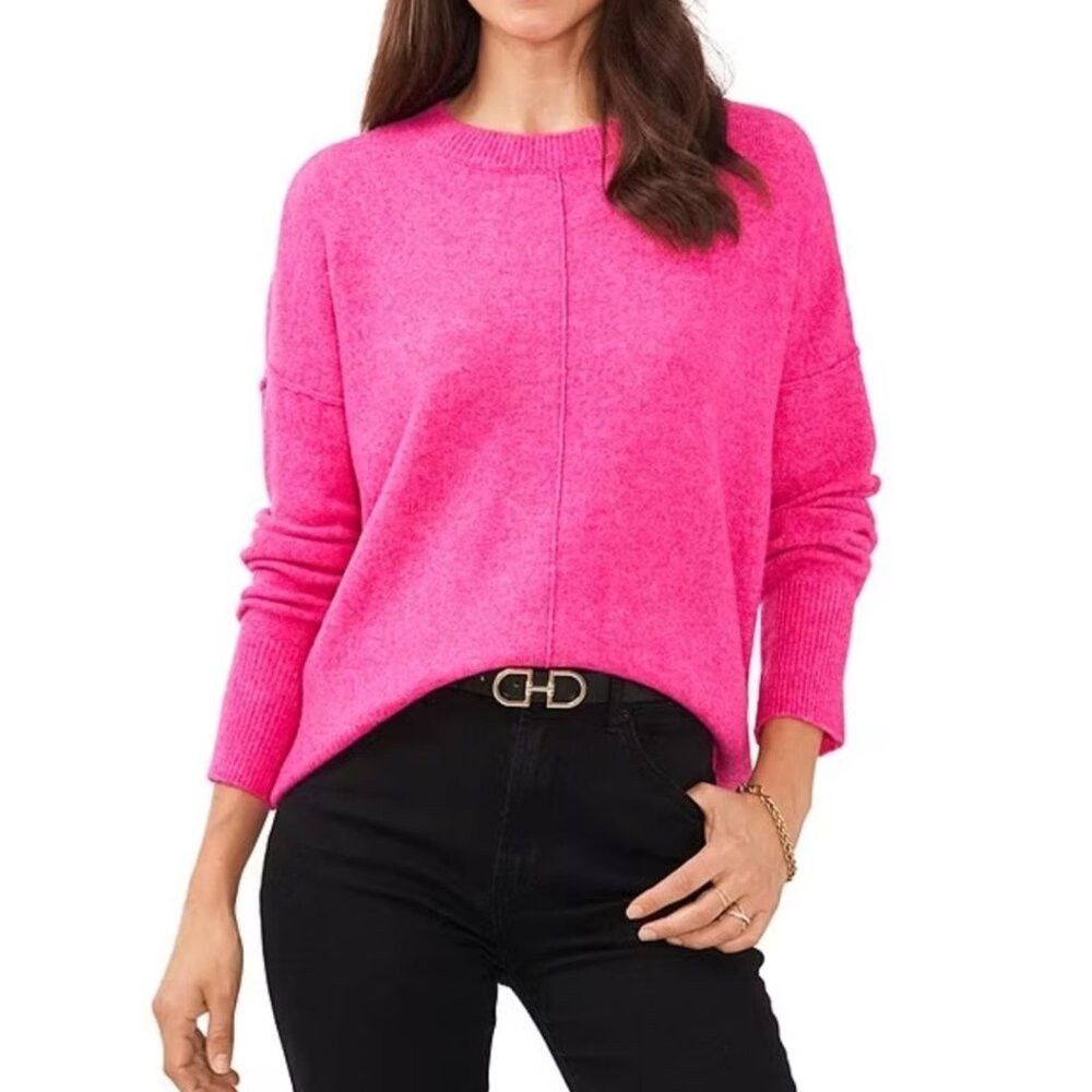 Vince Camuto NWT New Vince Camuto Pink Center Seam Crewneck Sweater Size Size S / US 4 / IT 40 - 1 Thumbnail