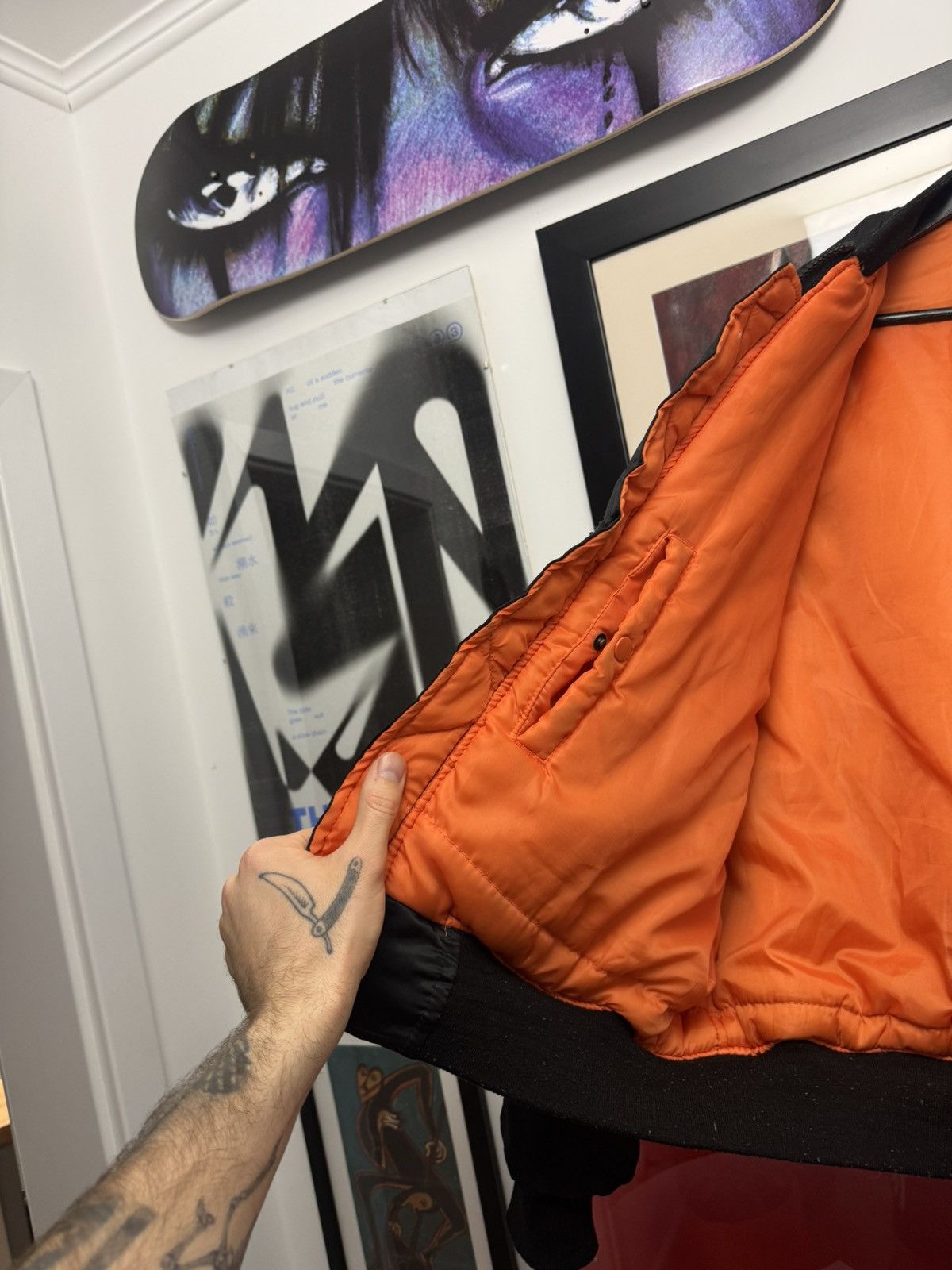Vintage Ma1 Flyer Black Vintage Nylon Bomber Jacket BoxyFit Oversize Size US L / EU 52-54 / 3 - 3 Thumbnail