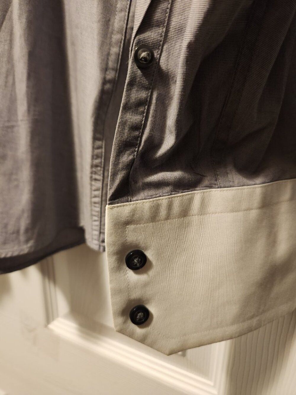Hawes & Curtis Hawes & Curtis men's gray 100% cotton dress shirt size: L Size US L / EU 52-54 / 3 - 3 Thumbnail