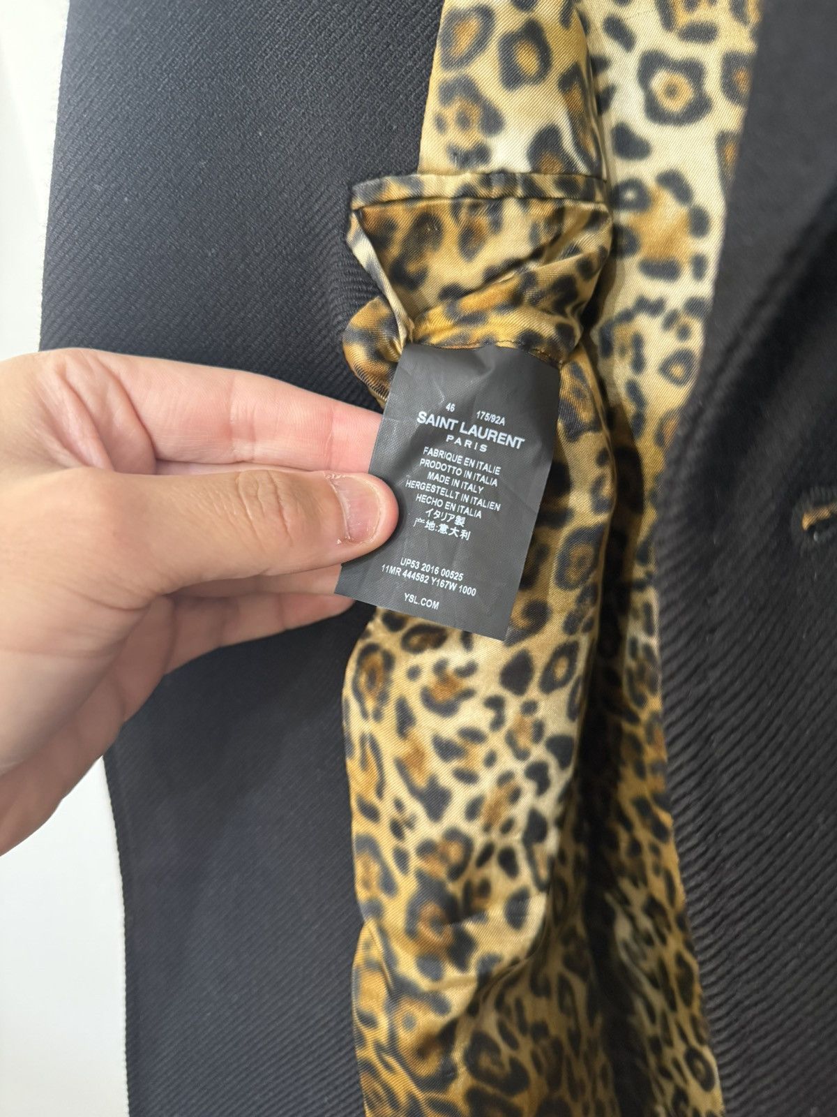 Saint Laurent Paris FW16 Leopard Chesterfield *RARE* Size US S / EU 44-46 / 1 - 6 Thumbnail
