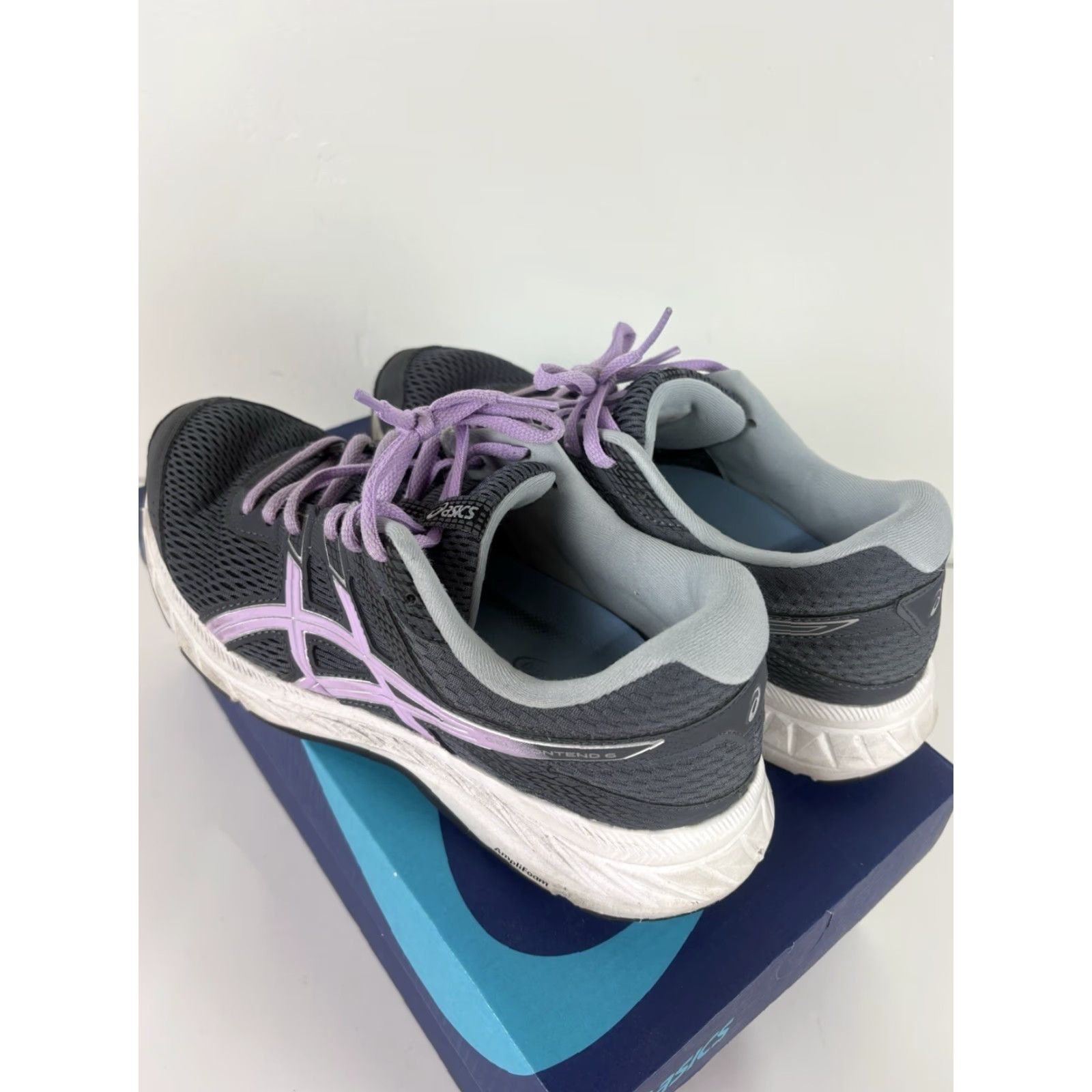 Asics ASICS Gel Contend 6 Sneaker Womens 8W Lace Up Gray/Purple Scrunch Geometric Colorful Athleisure Running & Walking Shoes Size US 8 / IT 38 - 2 Thumbnail