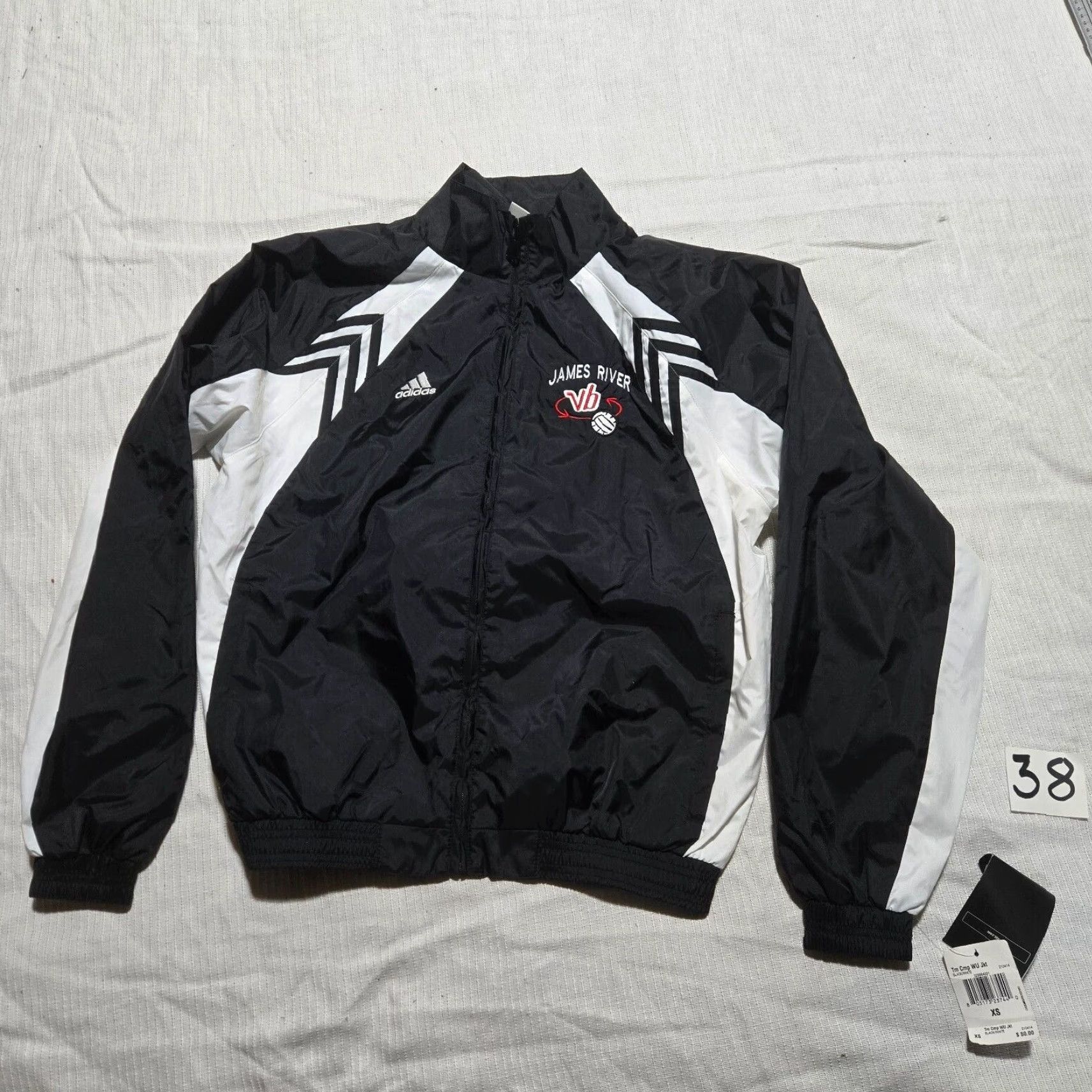 Adidas Adidas James River VB Volleyball Running Jacket Coat Black Full Zip Womens XS Size XS / US 0-2 / IT 36-38 - 2 Thumbnail