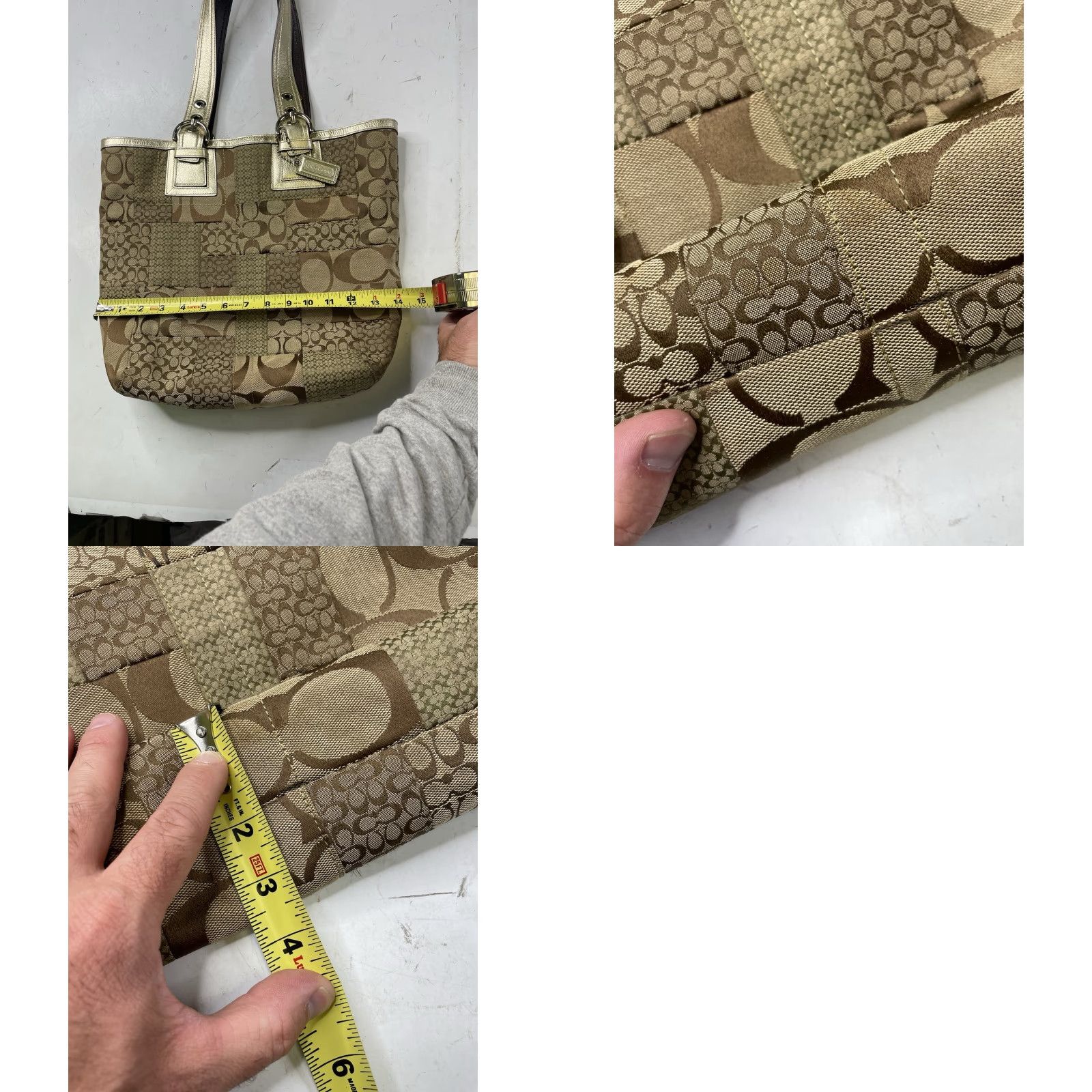 Coach Soho Signature Patchwork Tote Large Brown Purse Strap F12318 Y2K