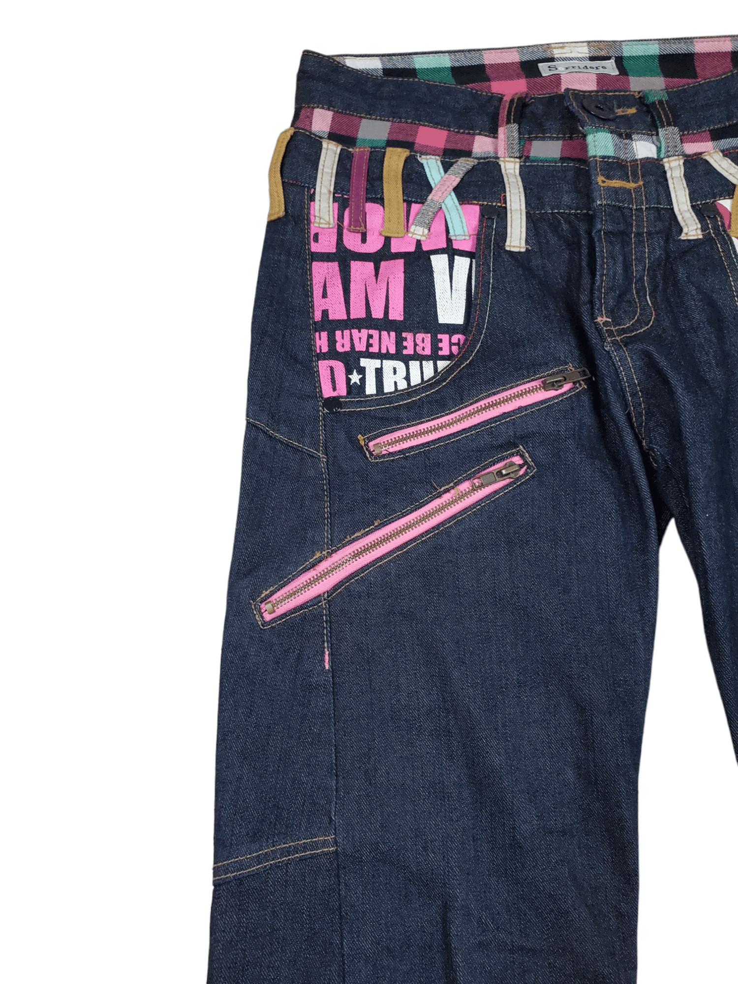 Japanese Brand × Vintage 🔥Vintage Denim Double Waist Punky Style 🔥 Size US 31 - 6 Thumbnail