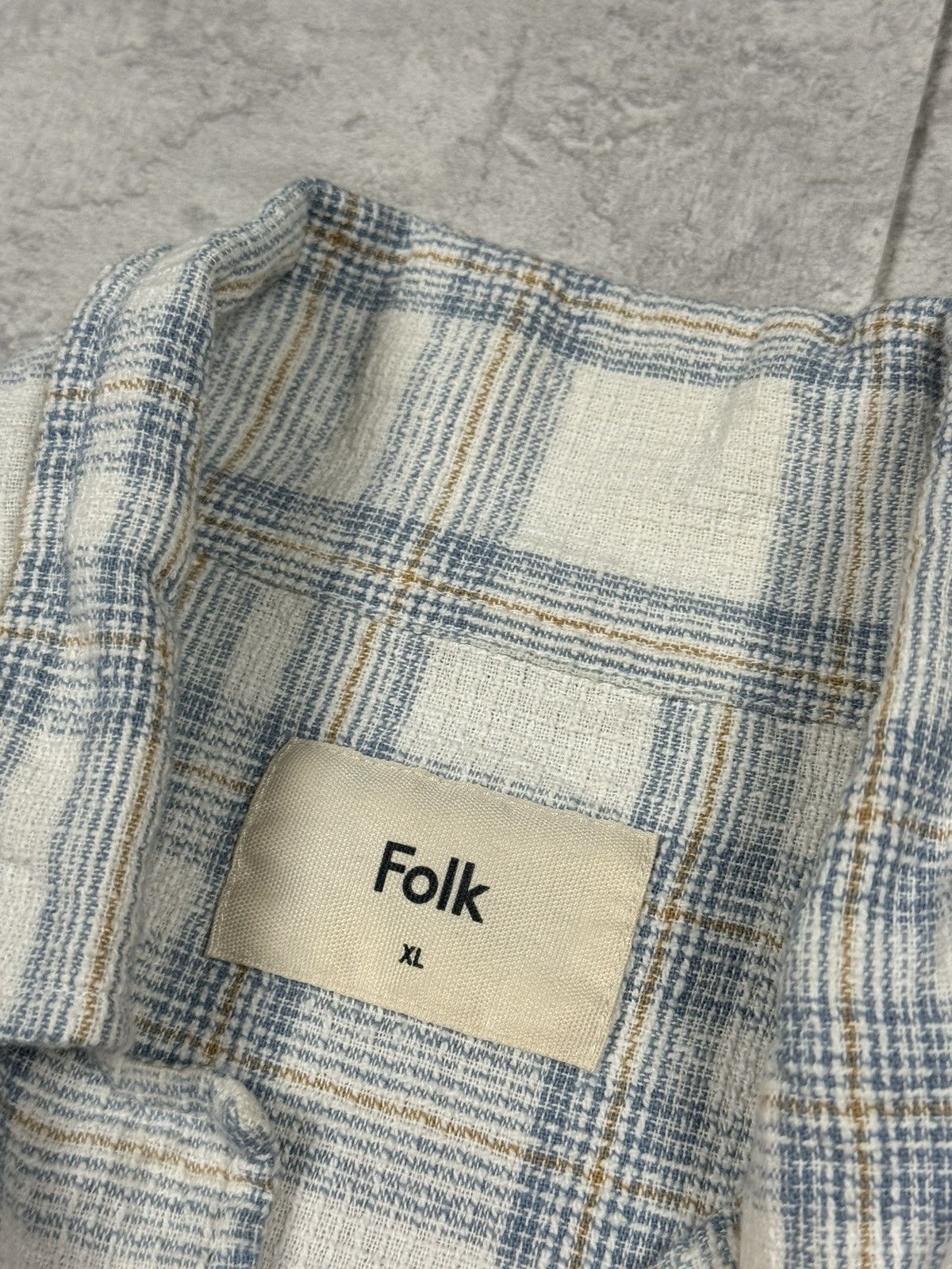 Folk Folk Linen Blend Plaid Short Sleeve Shirt Size XL Blue White Size US XL / EU 56 / 4 - 9 Thumbnail