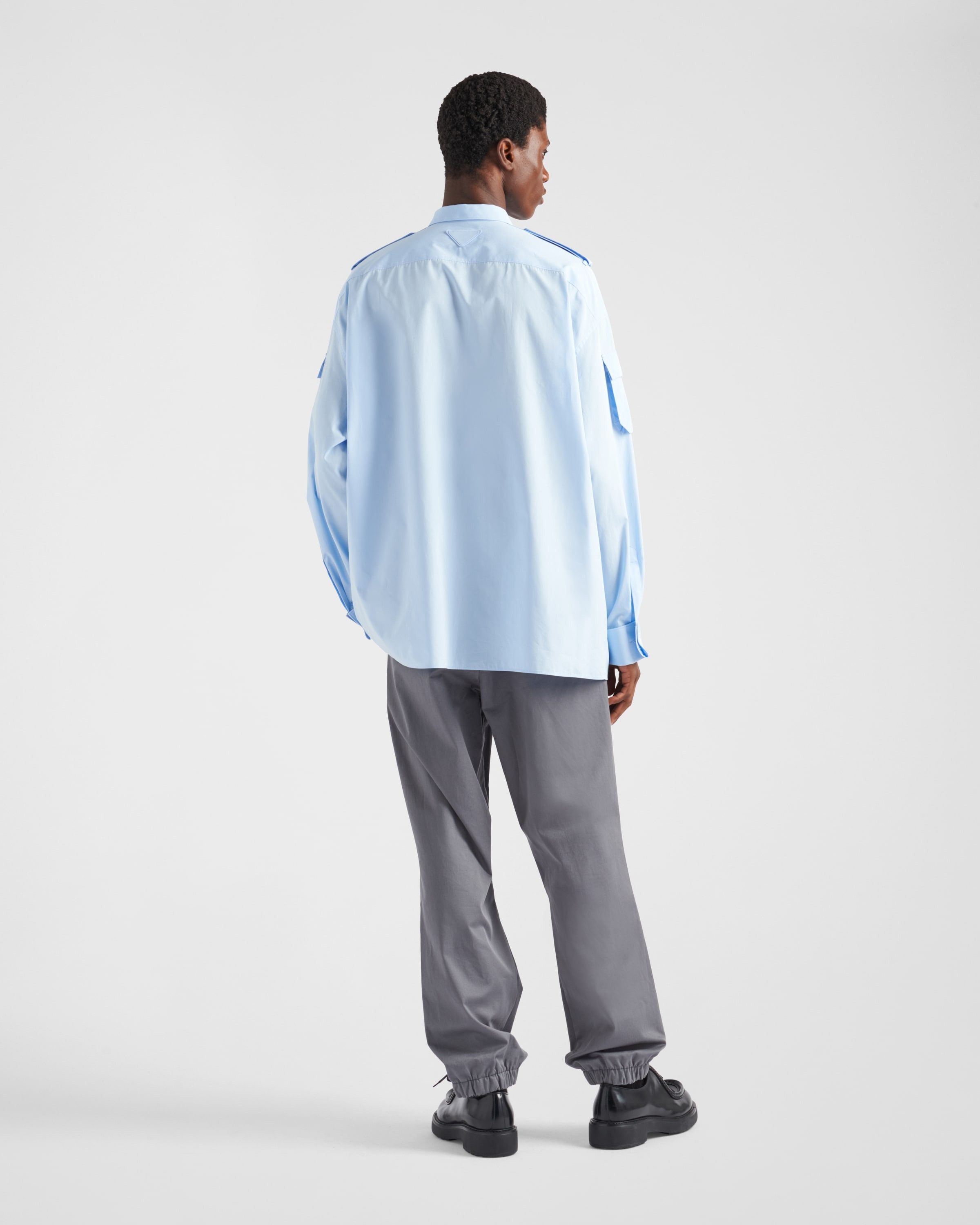 Prada o1bcso1str1025 Popeline Cotton Shirt in Blue Size US S / EU 44-46 / 1 - 5 Thumbnail