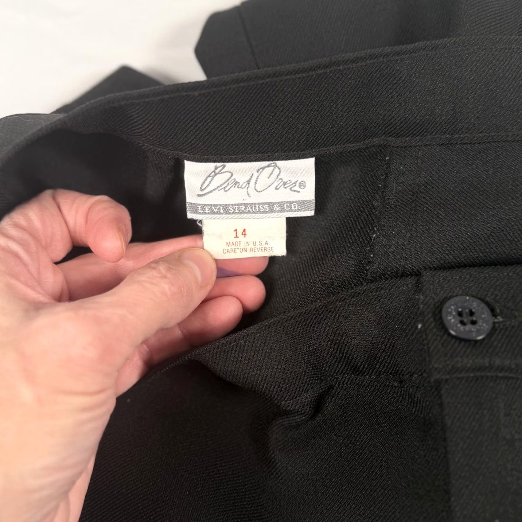 Levi's VINTAGE Levi's Dress Pants Women 14 Straight Leg Black Twill High Rise Career Workwear United States Pants Size 36" / US 14 / IT 50 - 3 Thumbnail