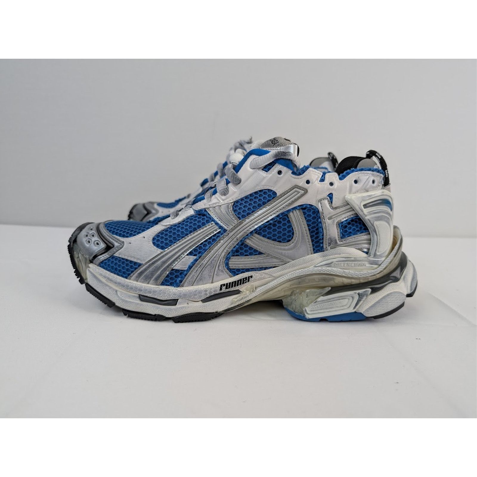 Balenciaga o1rshd1 Q:3 / Mesh Rubber Runner in Navy/White/Black/Grey Size US 8 / EU 41 - 7 Thumbnail