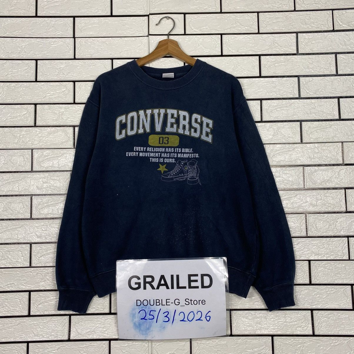 Japanese Brand Vintage Sweatshirt Converse Big Logo Size US L / EU 52-54 / 3 - 1 Thumbnail