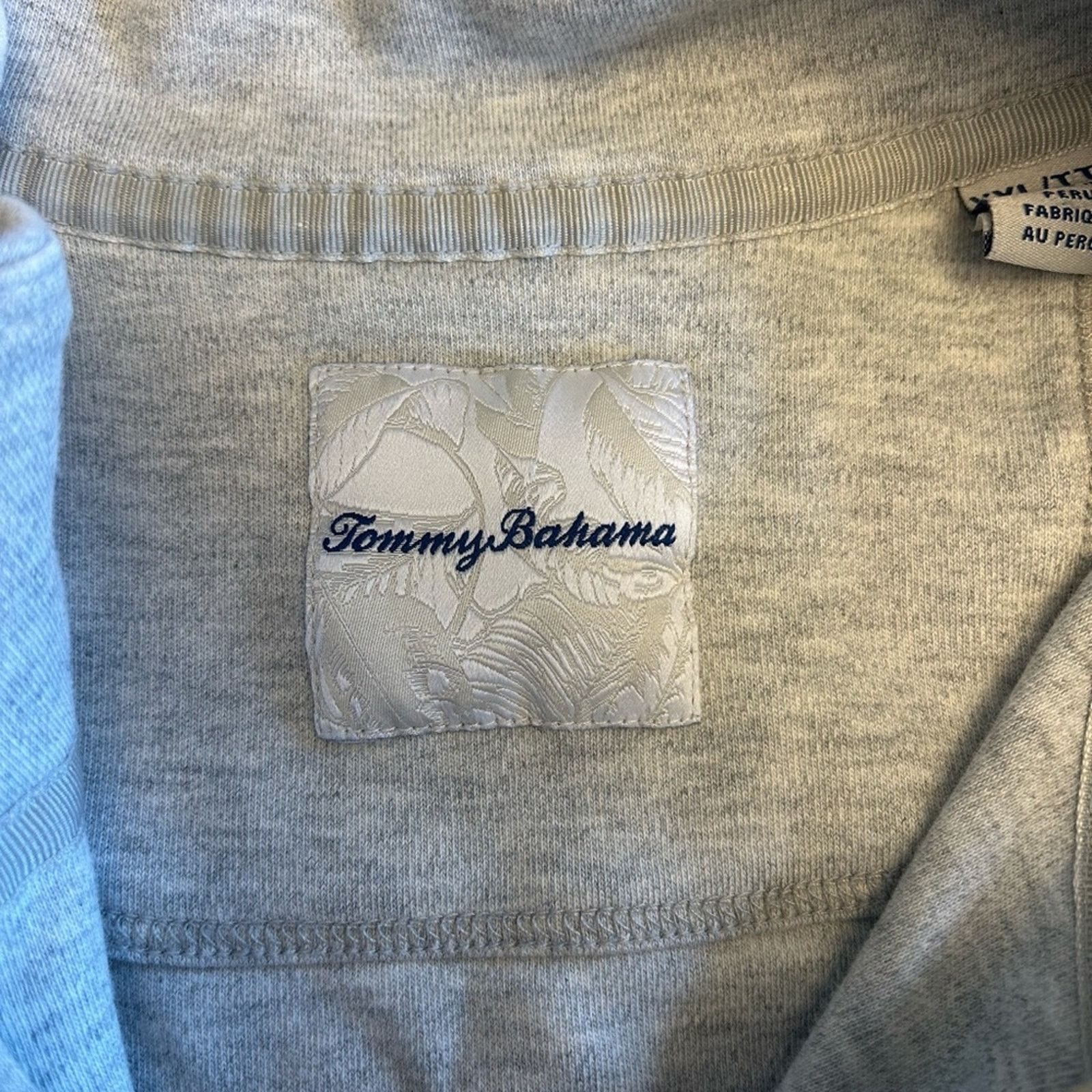 Tommy Bahama Tommy Bahama Light Gray Quarter-Zip Pullover Sweatshirt XXL Size US XL / EU 56 / 4 - 3 Thumbnail