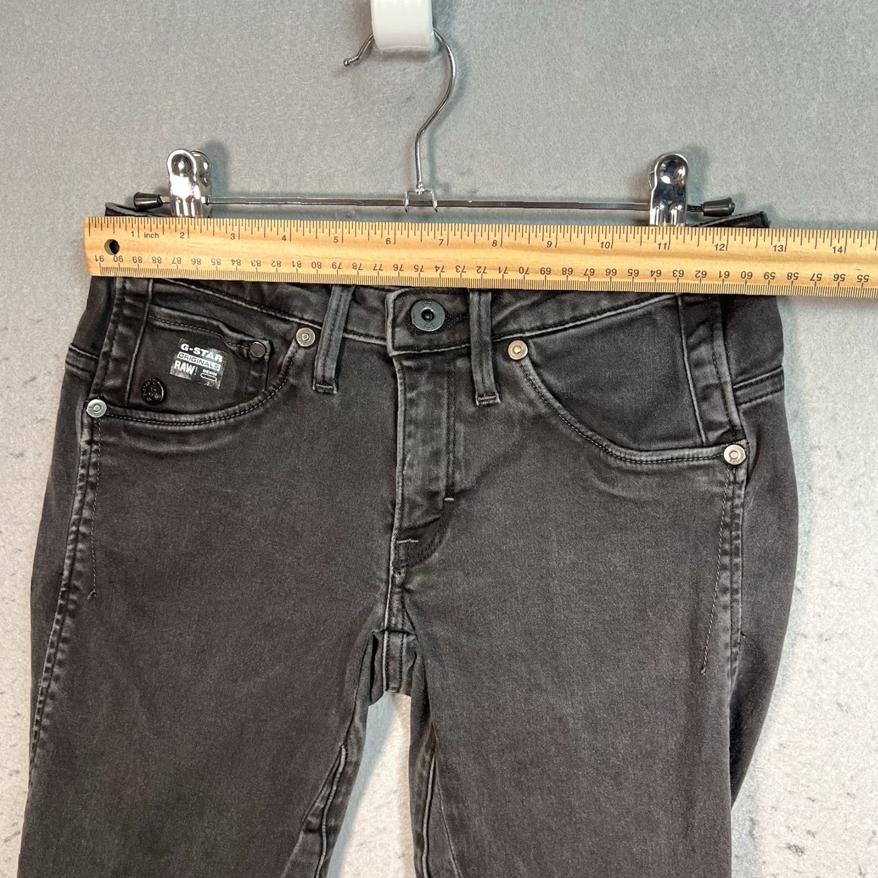 G-Star G Star Raw Jeans Womens 24 Arc 3D Slim Black Wash Denim Skinny 26 x 31 Size 42" / US 20 - 2 Thumbnail