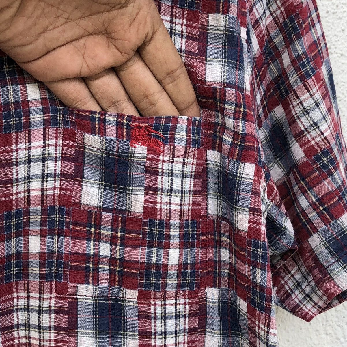 Burberry Burberry Printed Pattern Patchwork Short Sleeves Shirt Size US M / EU 48-50 / 2 - 9 Thumbnail