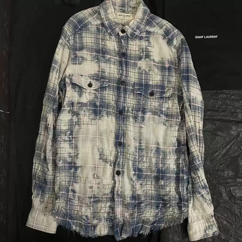 Saint Laurent Paris Saint Laurent16ss blue rendering shirt Size US S / EU 44-46 / 1 - 1 Thumbnail
