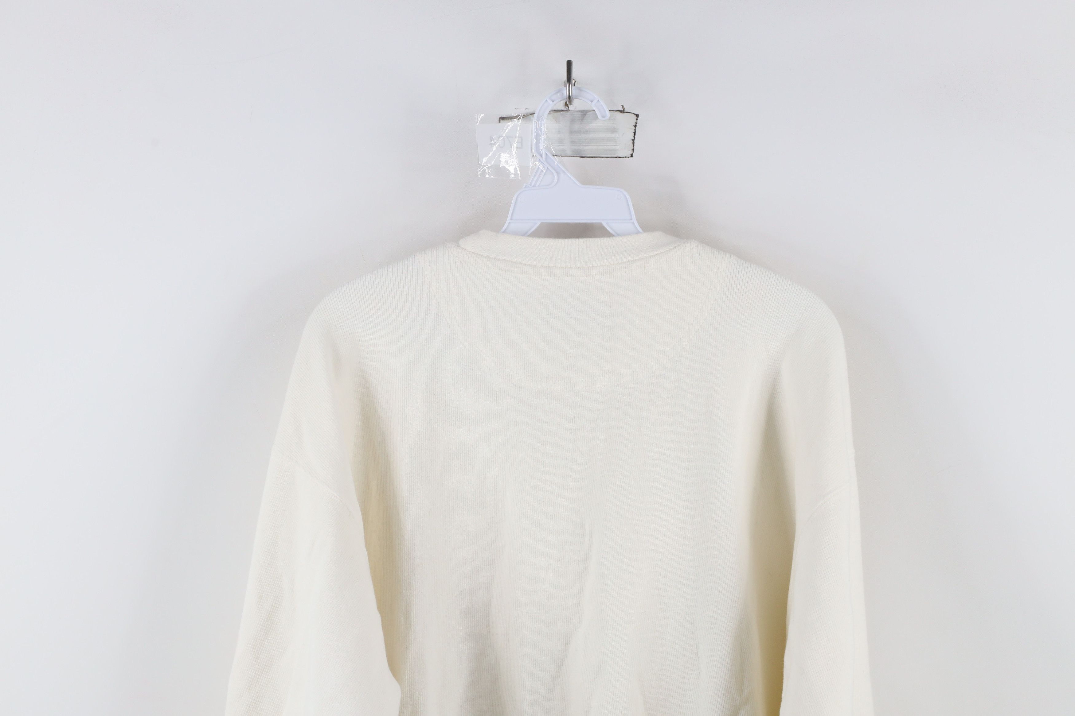 Vintage Vintage 90s Streetwear Blank Ribbed Knit Sweater White Size US L / EU 52-54 / 3 - 9 Thumbnail