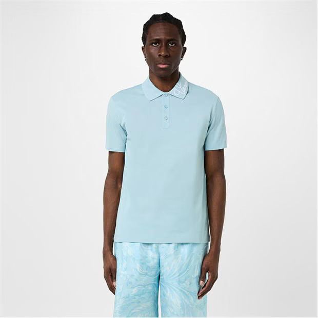 Versace o1g2r1mq0824 Nautical Logo Polo Shirts in Pale Blue Size US XL / EU 56 / 4 - 3 Thumbnail