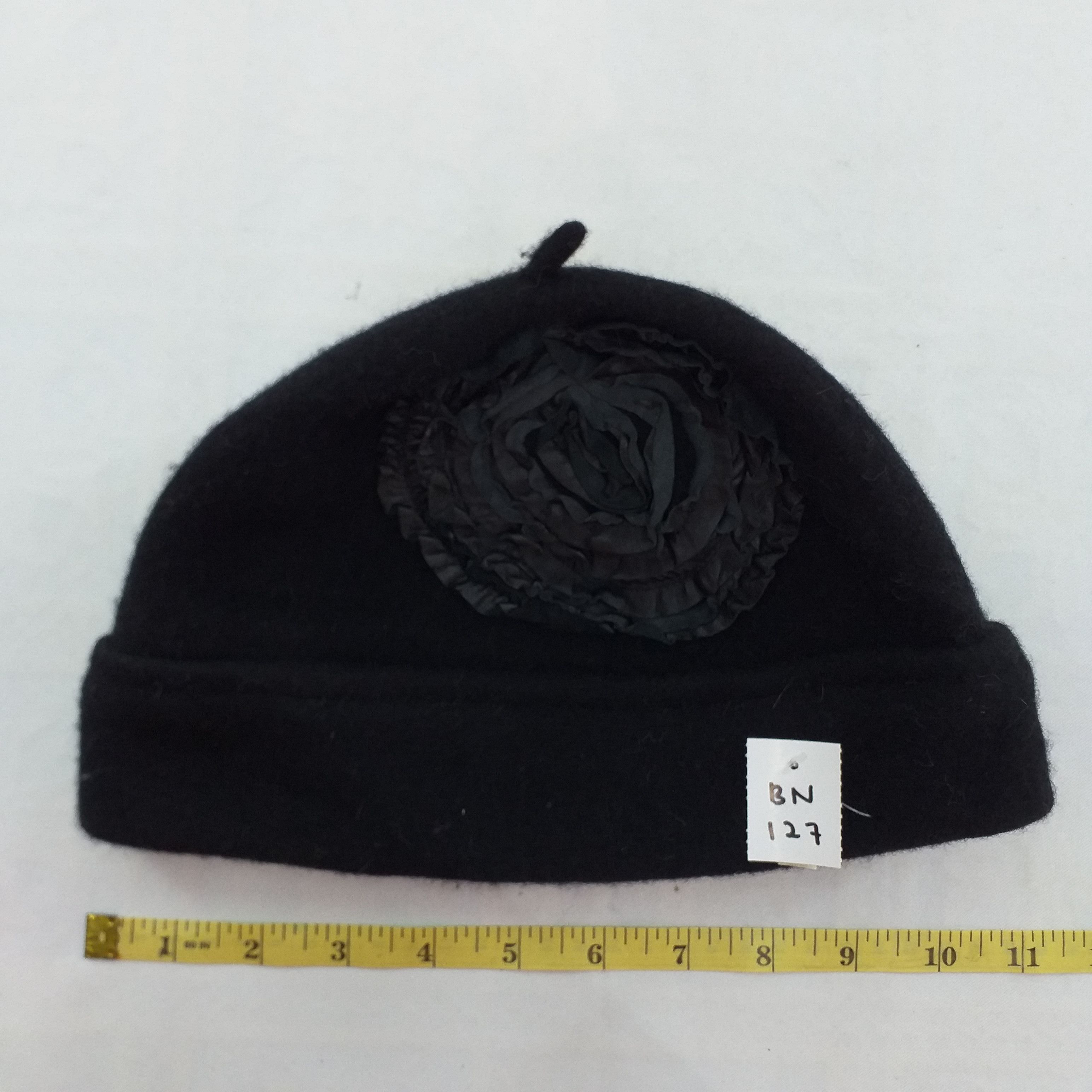 Japanese Brand Black Flower Snow Cap Hat Beanie- BN127 Size ONE SIZE - 6 Thumbnail