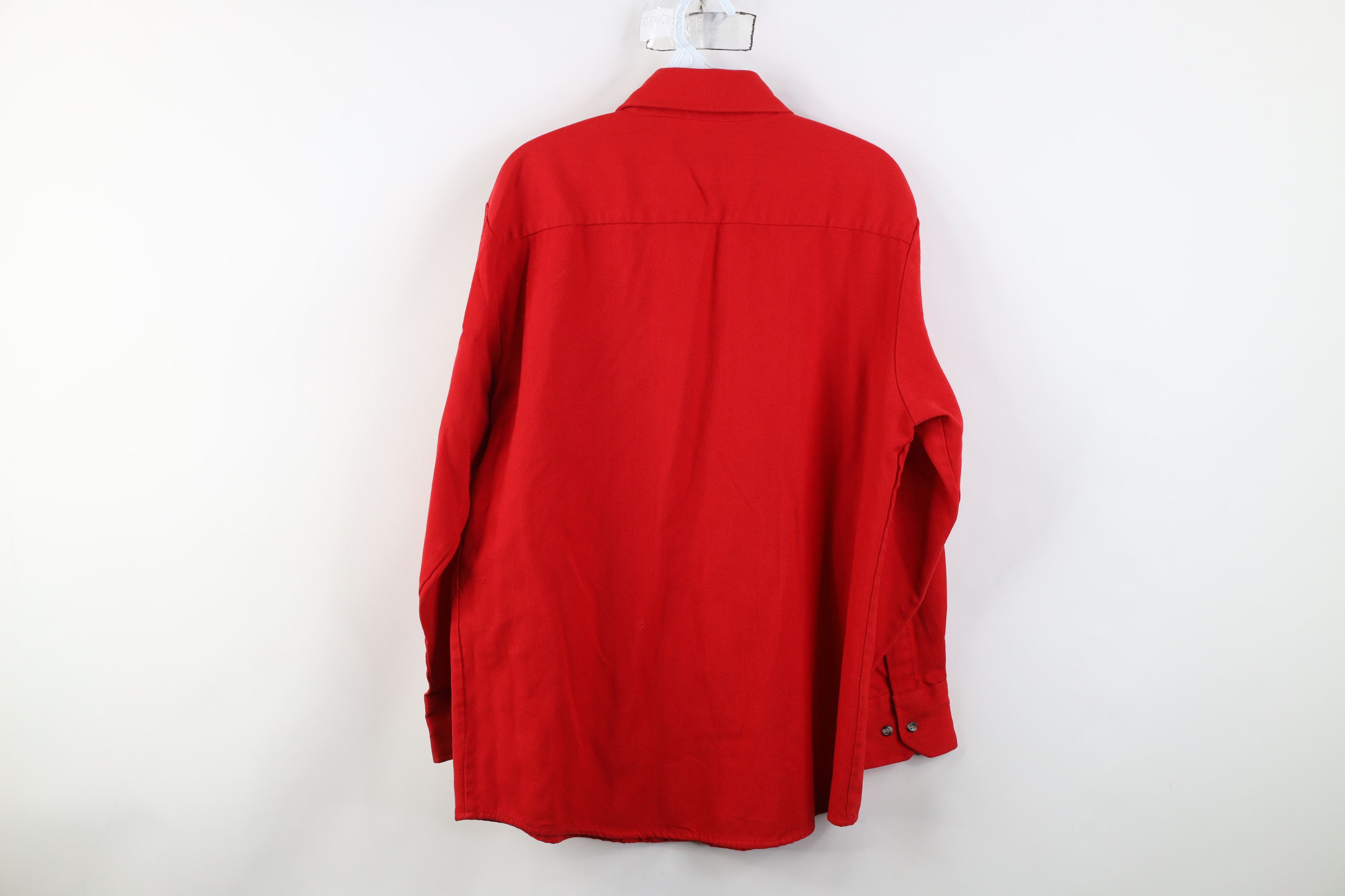 Vintage Vintage 90s Streetwear Pocket Knit Collared Button Shirt Red Size US M / EU 48-50 / 2 - 12 Thumbnail
