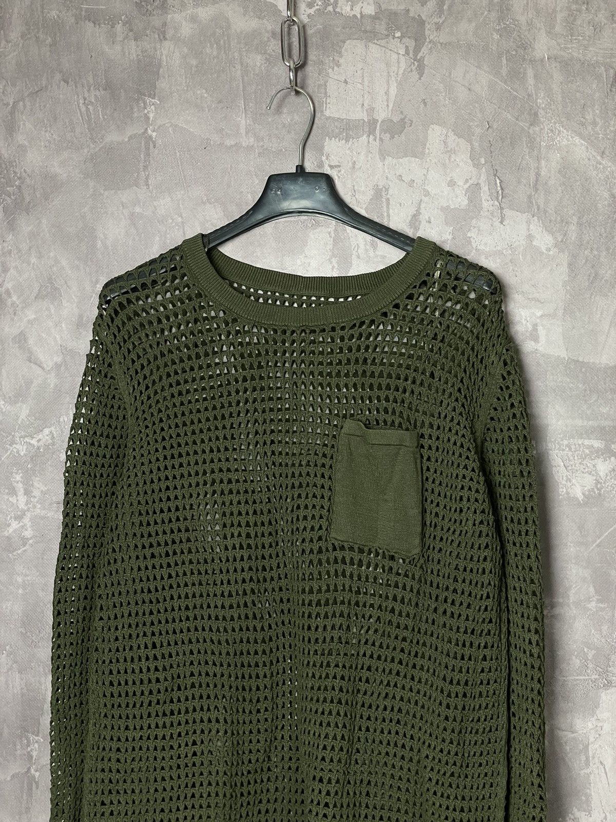 Japanese Brand × Vintage Avant Garde Mesh Net Knit Sweater Size L / US 10 / IT 46 - 2 Thumbnail