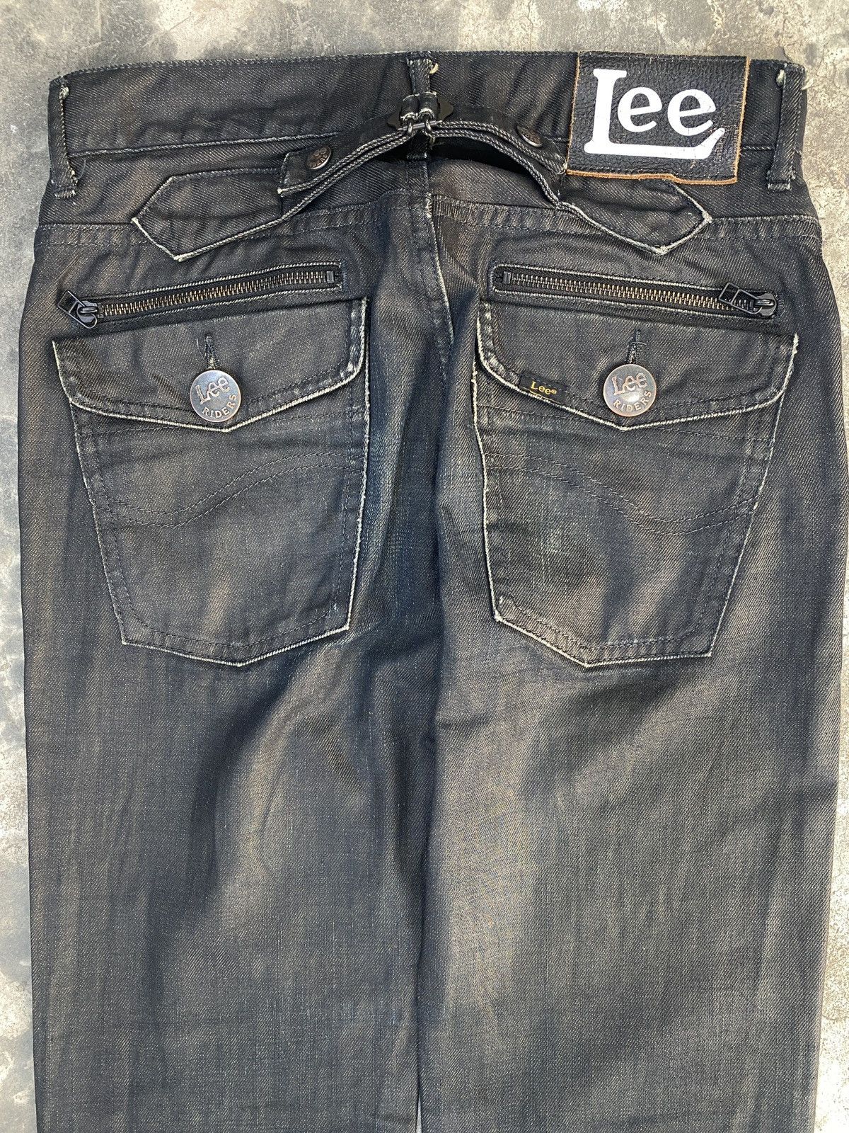 Lee Vintage Lee Rider Zipper Buckle Black Sun Faded Denim Size US 30 / EU 46 - 11 Thumbnail