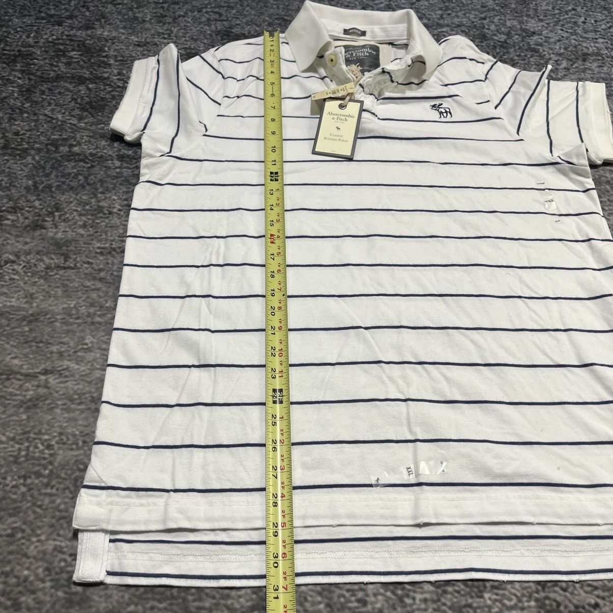 Abercrombie & Fitch Vintage Abercrombie & Fitch Muscle Polo Shirt White Blue XXL Size US XXL / EU 58 / 5 - 13 Thumbnail