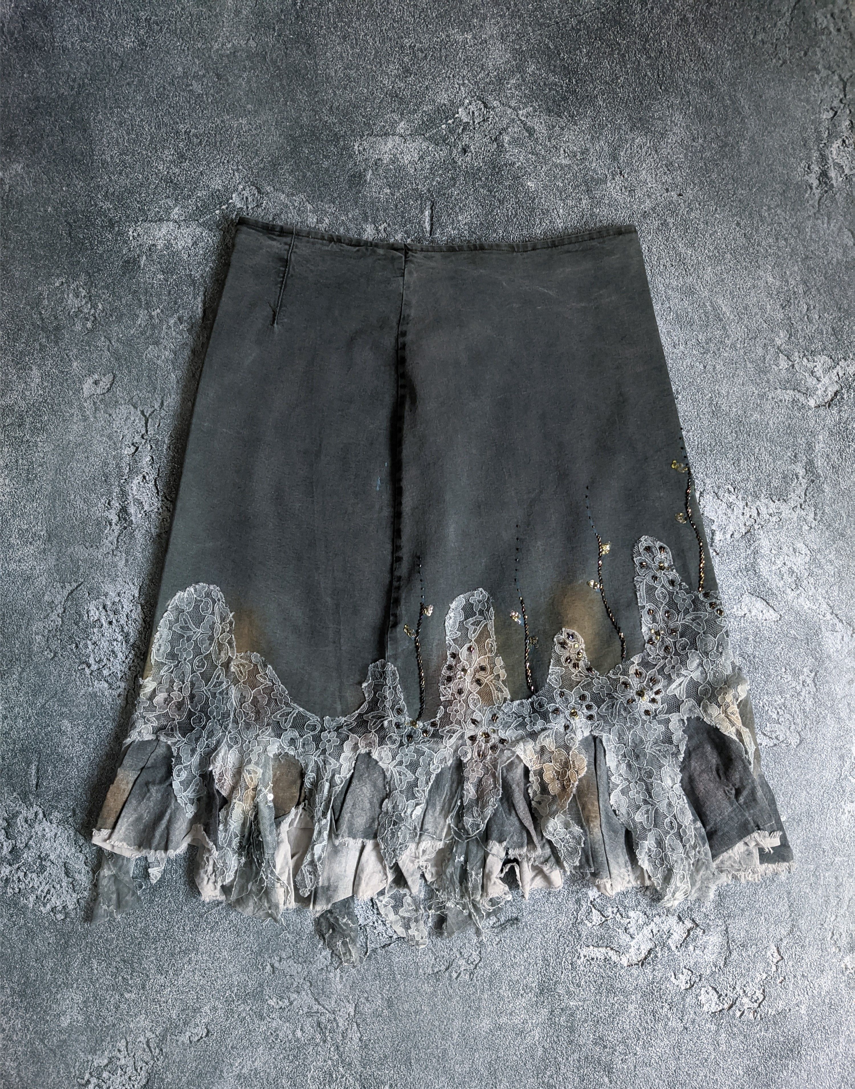 Japanese Brand Vintage Gothic skirt avant garde denim japanese 90s Size 36" / US 14 / IT 50 - 1 Thumbnail