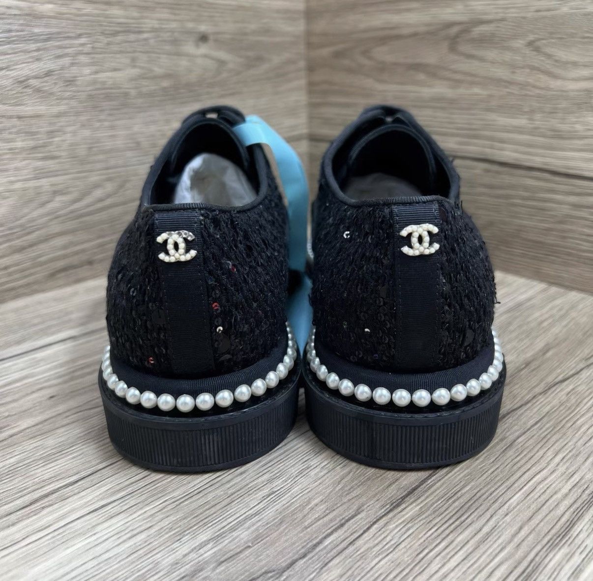 Chanel Chanel Black Pearl Sequin Double C Loafers J41 Size US 6 / IT 36 - 4 Thumbnail