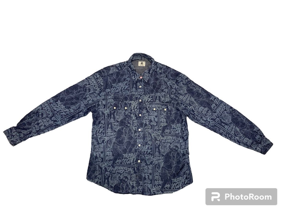 image of 90's Paul Smith Button Up Sexy Full Print in Blue, Men's (Size XL)