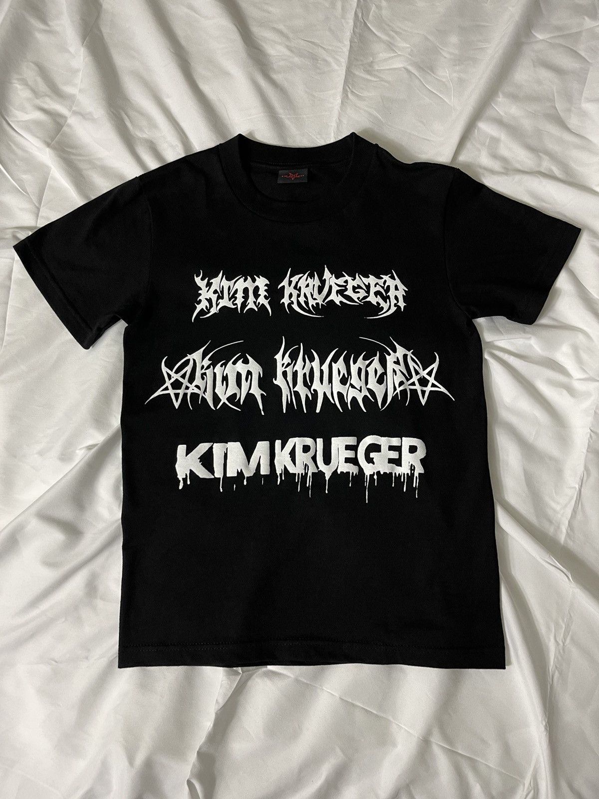 image of 1 Of 50 Kim Krueger Patches T Shirt in Black, Men's (Size Small)