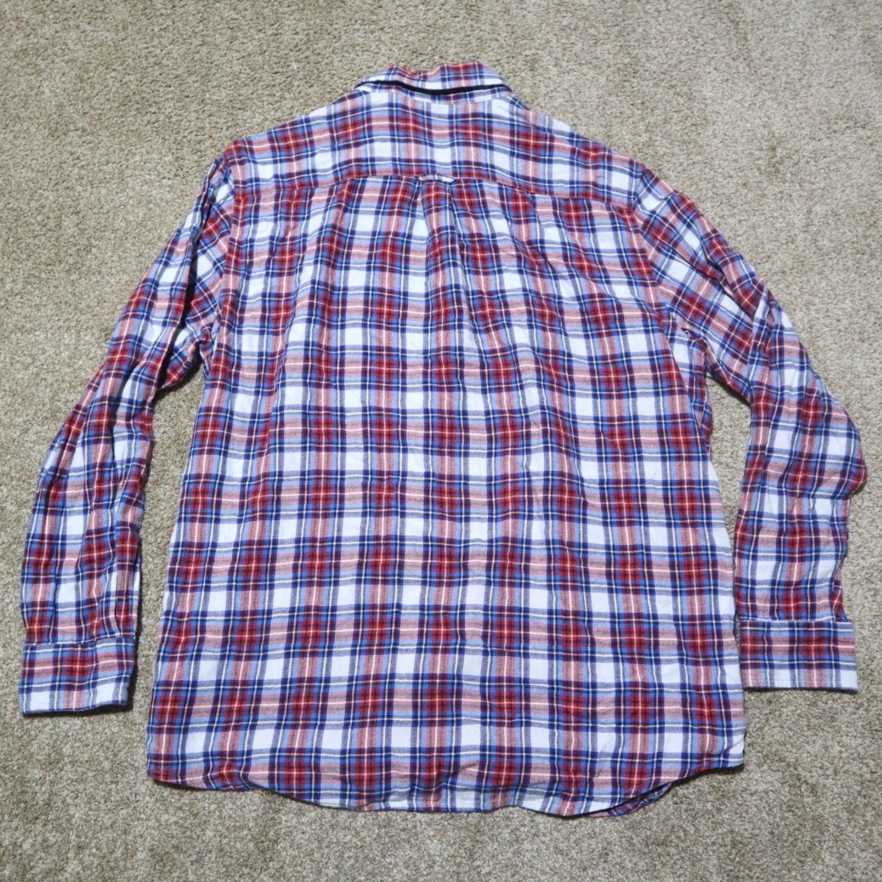 Chaps Chaps Shirt Adult Large Red Plaid Button Down Brushed Flannel Cotton Pocket 90s Outdoor Preppy Mens Size US L / EU 52-54 / 3 - 7 Thumbnail
