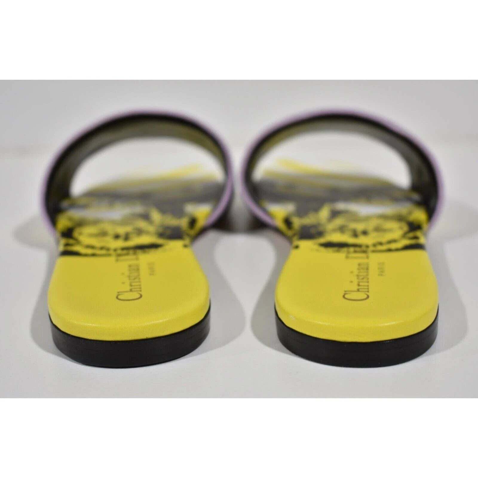 Dior Dway Jungle Embroidered Logo Slide Flat Sandal 38.5 Size US 9.5 / IT 39.5 - 11 Thumbnail