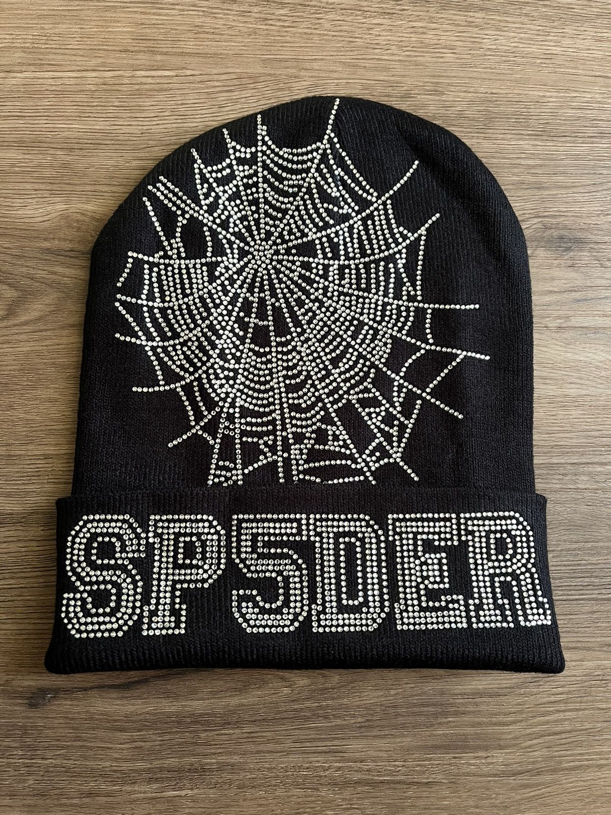 image of Spider Worldwide Sp5Der Rhinestone Beanie Black, Men's