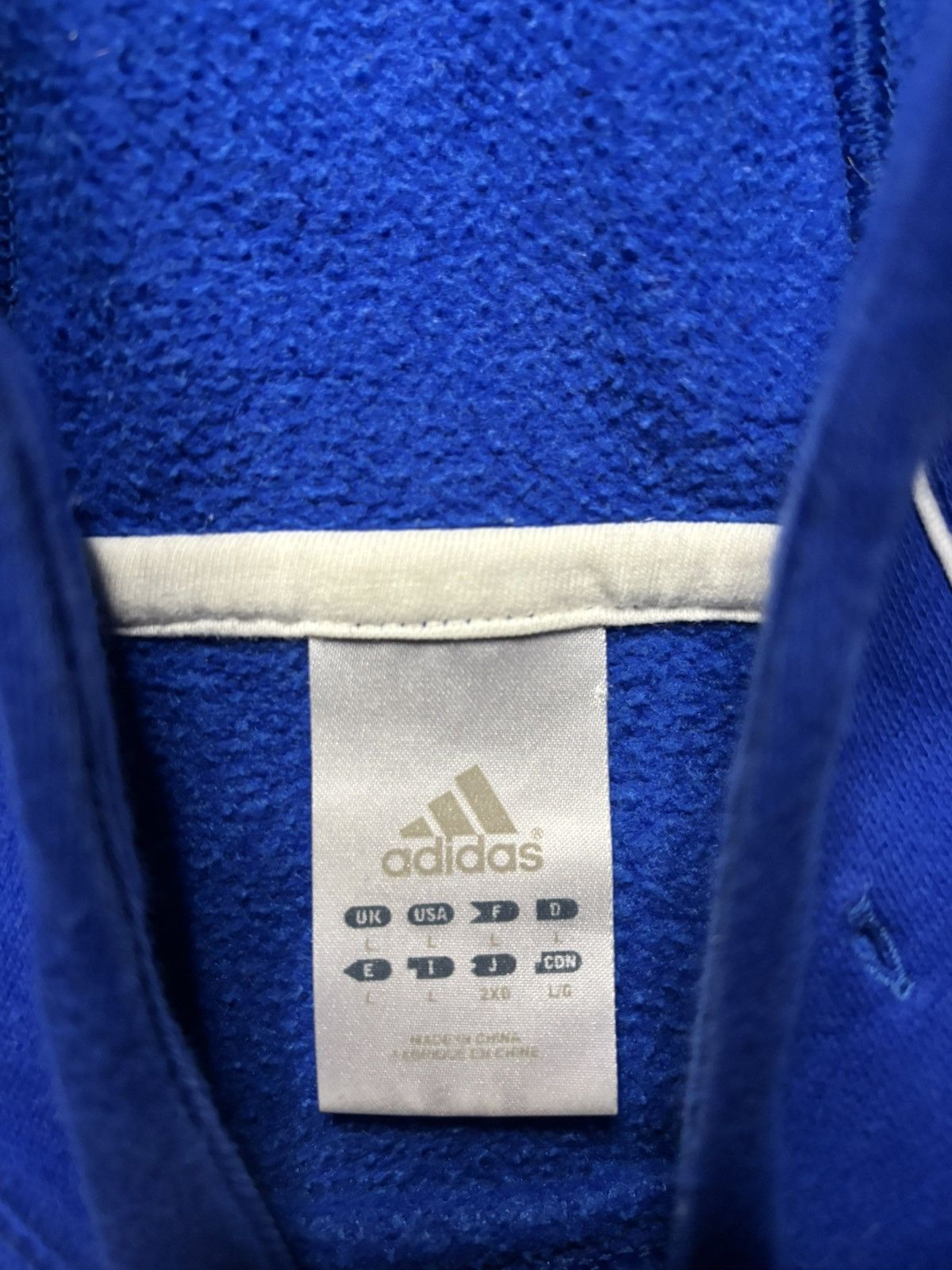 Adidas Blue Vintage Adidas Hoodie Size US L / EU 52-54 / 3 - 3 Thumbnail